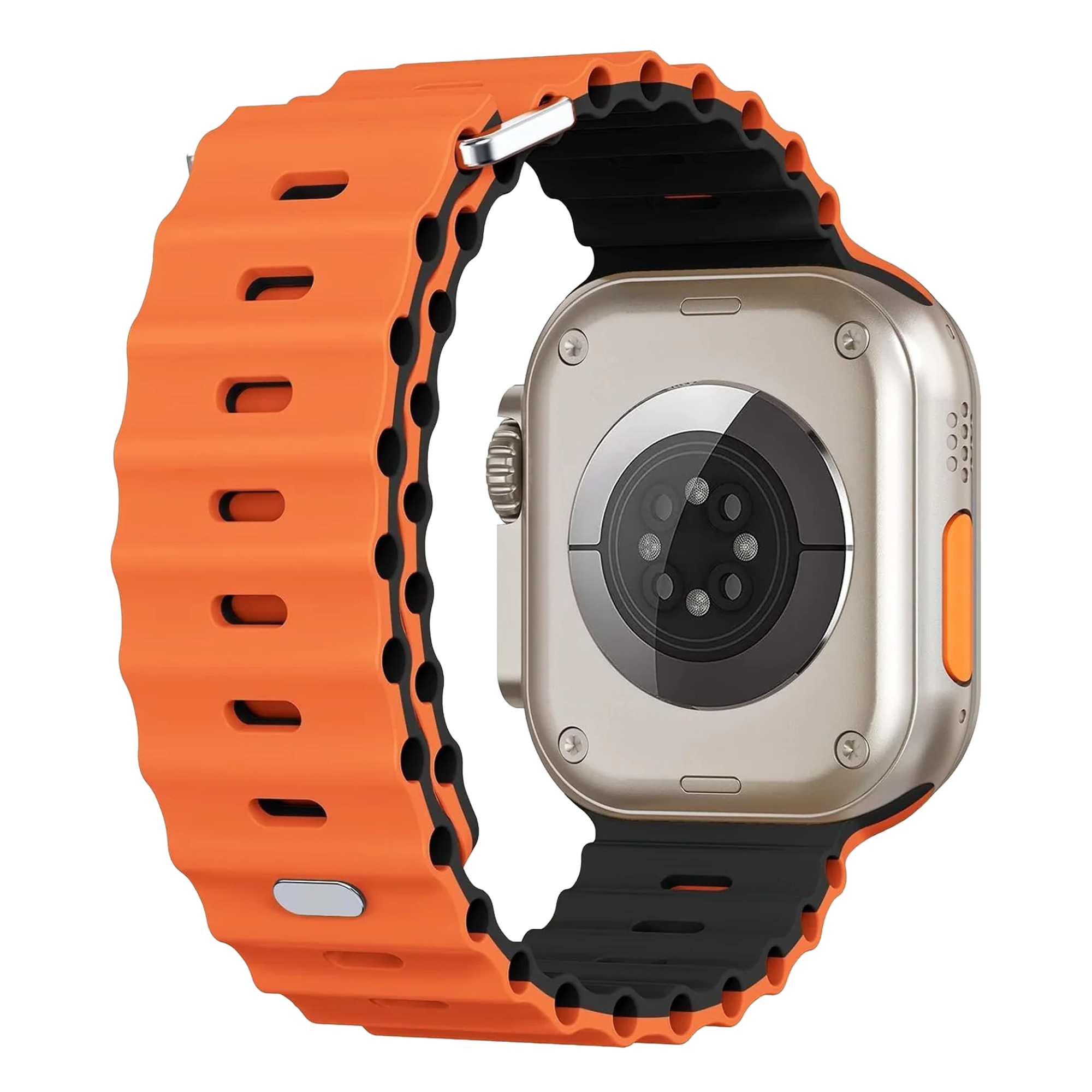 Apple Watch Ultra Ocean Strap with Snap Closure (Orange/Black)