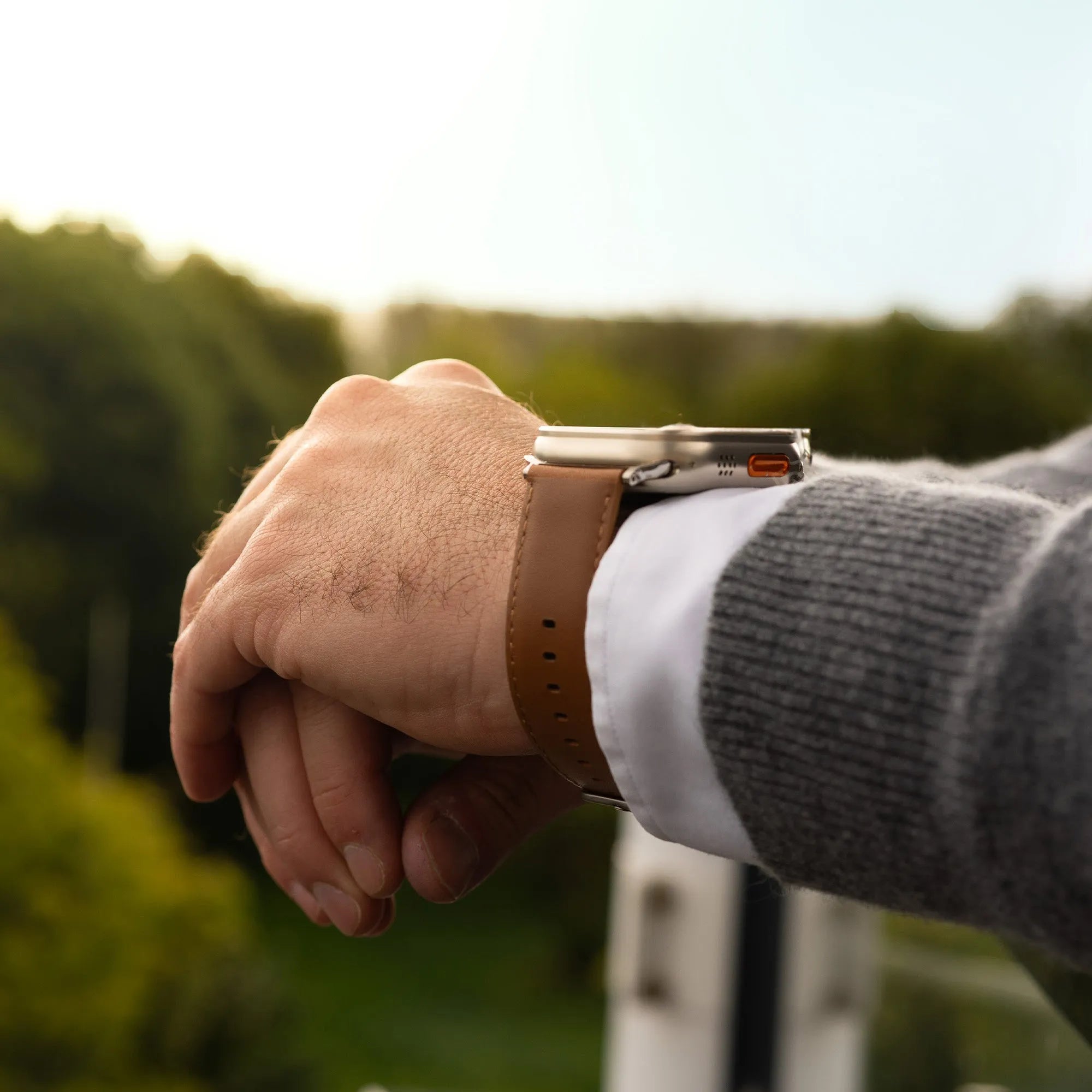 Bandz Bracelet cuir 'Classique' Apple Watch (marron clair)