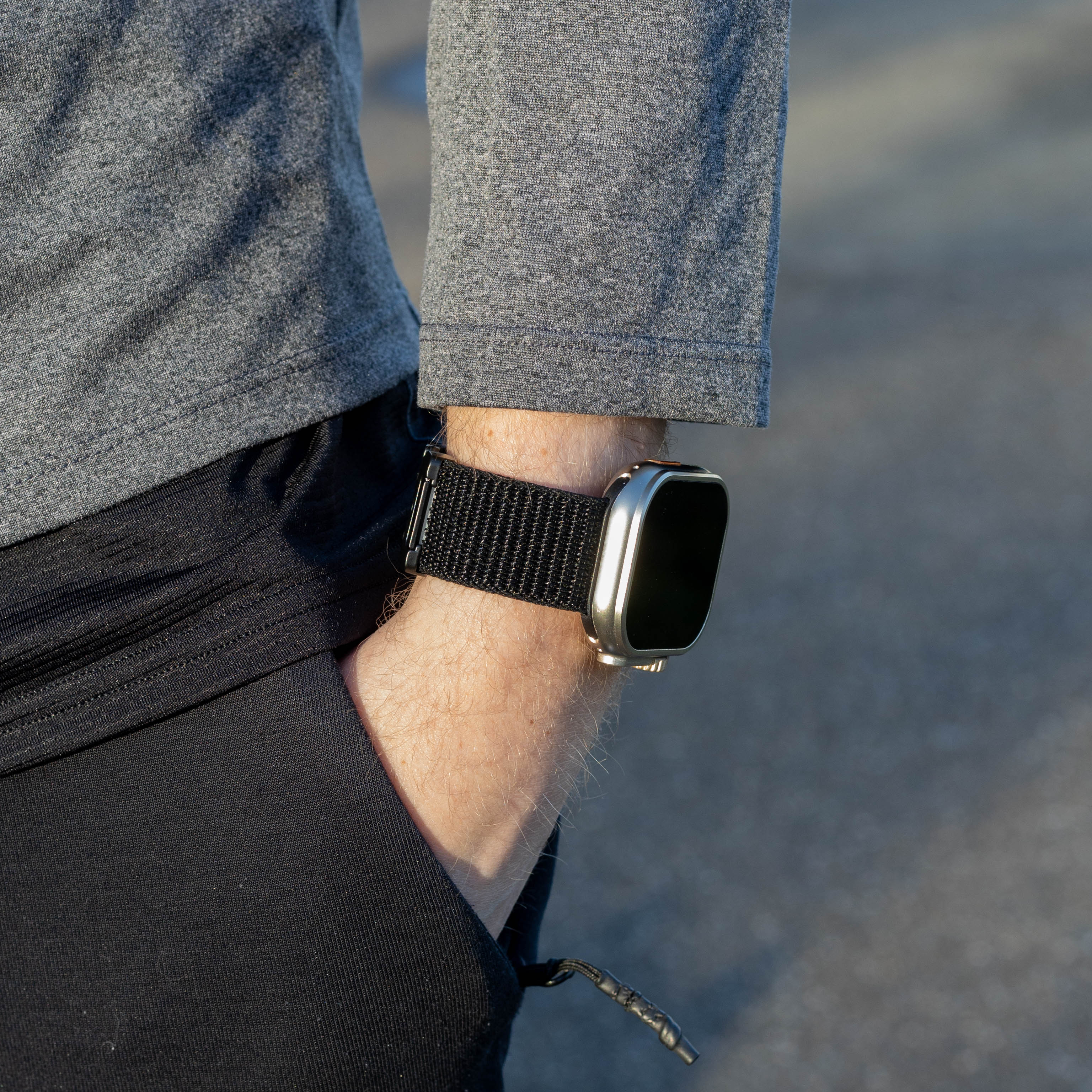Bandz Bracelet nylon 'Classic' boucle en P Apple Watch Ultra (noir)