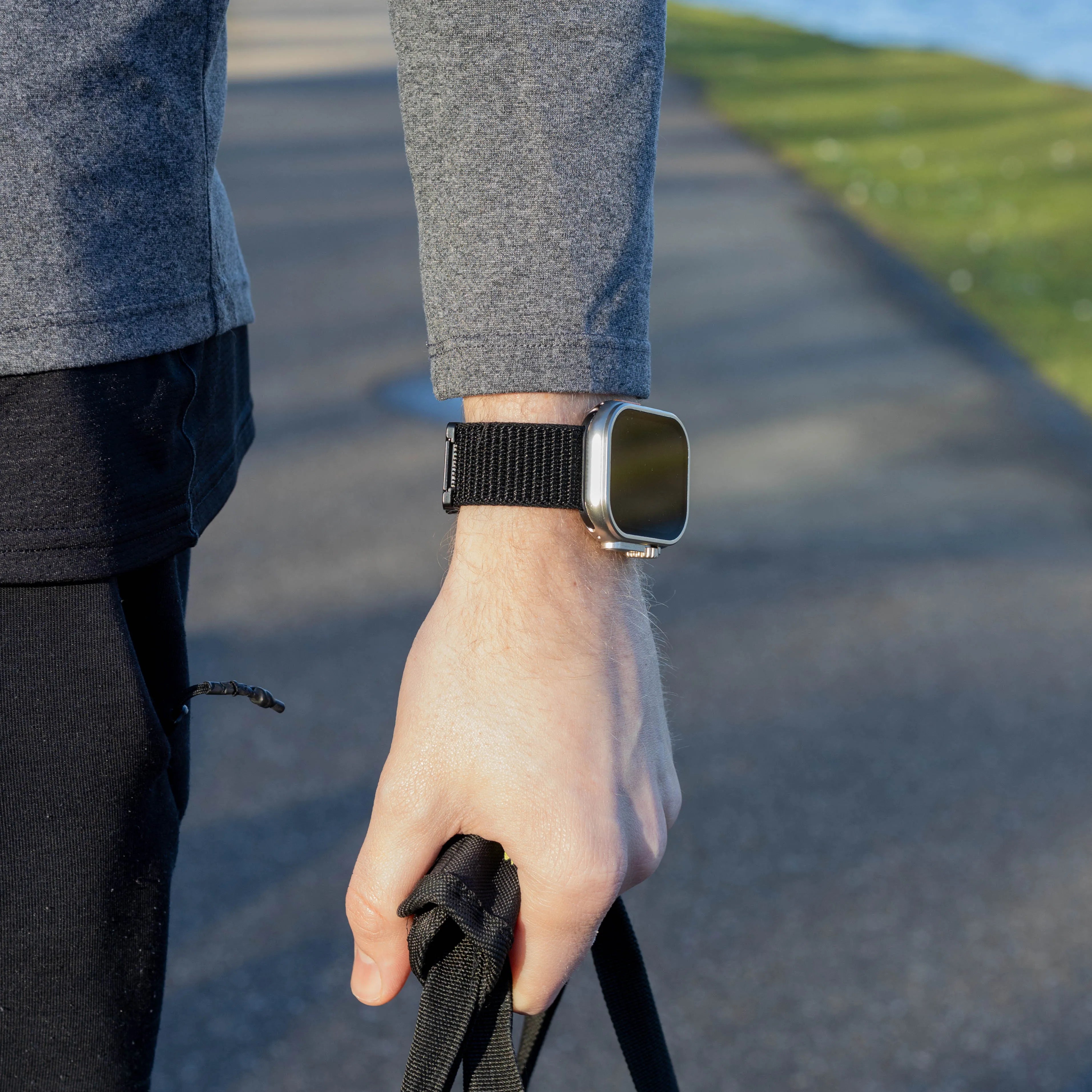 Bandz Bracelet nylon 'Deluxe' avec P-buckle Apple Watch (noir)