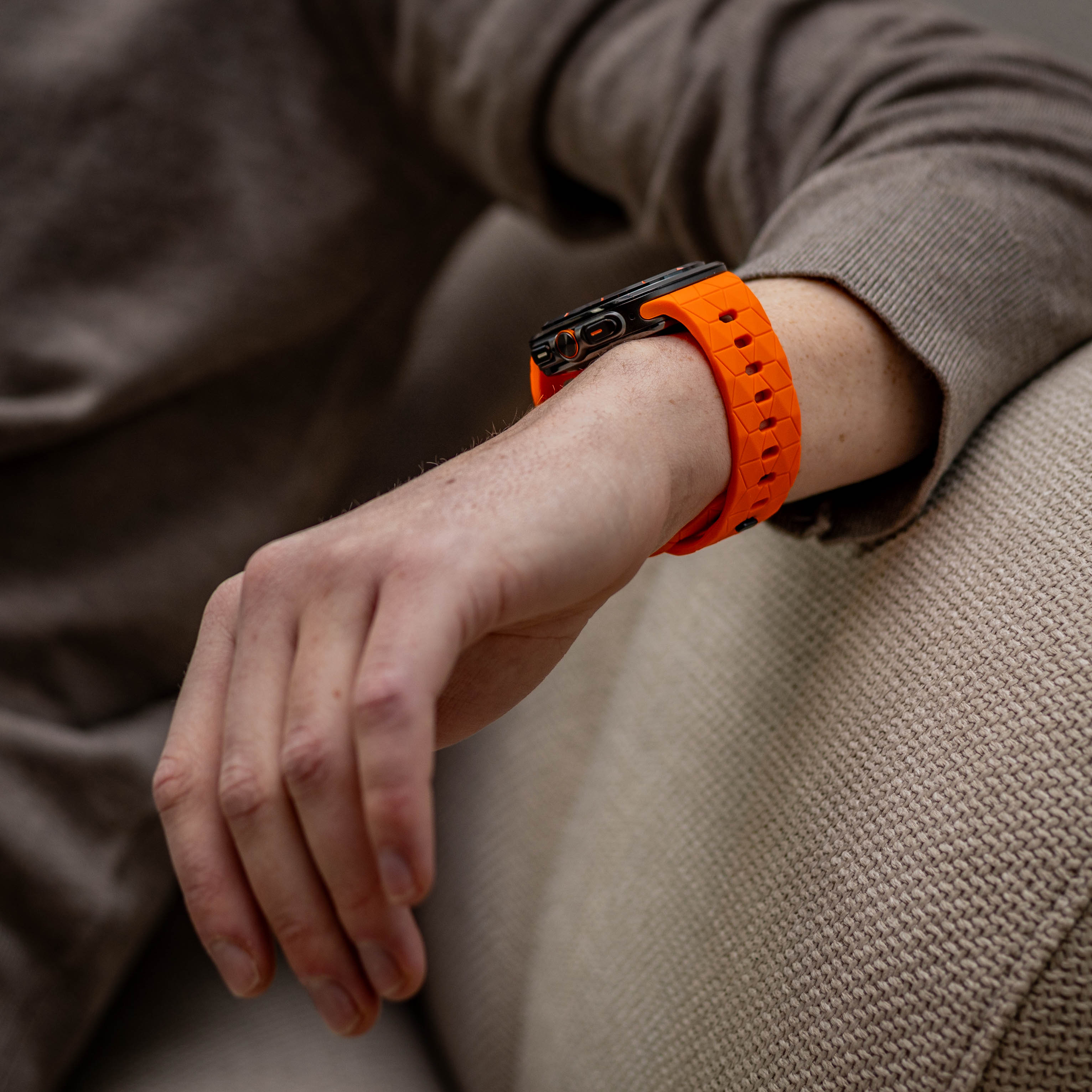 Bracelet silicone 'Hexagone' Samsung Galaxy Watch Ultra 2 (orange)