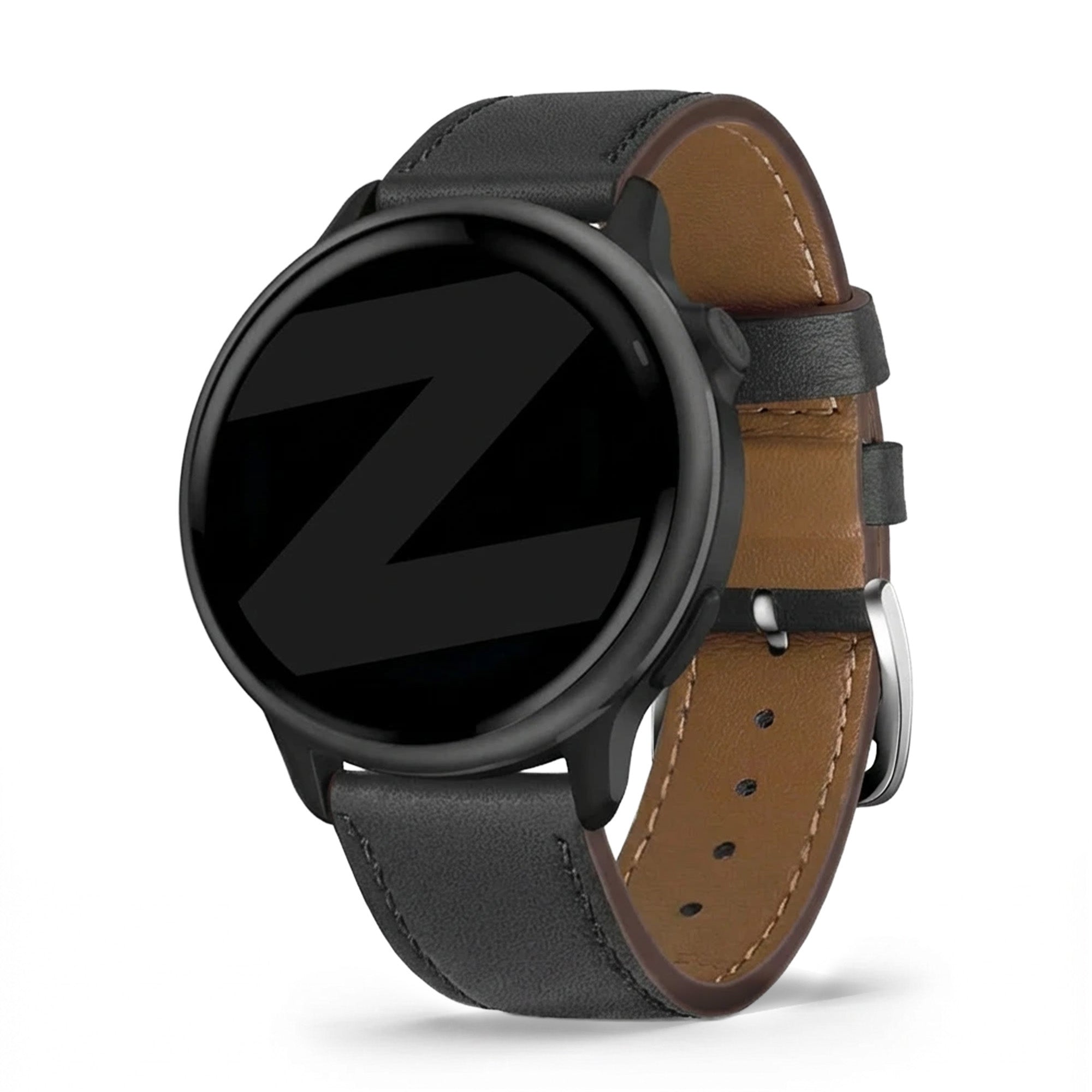 Bandz Bracelet cuir 'Deluxe' Garmin Forerunner 70 (noir)