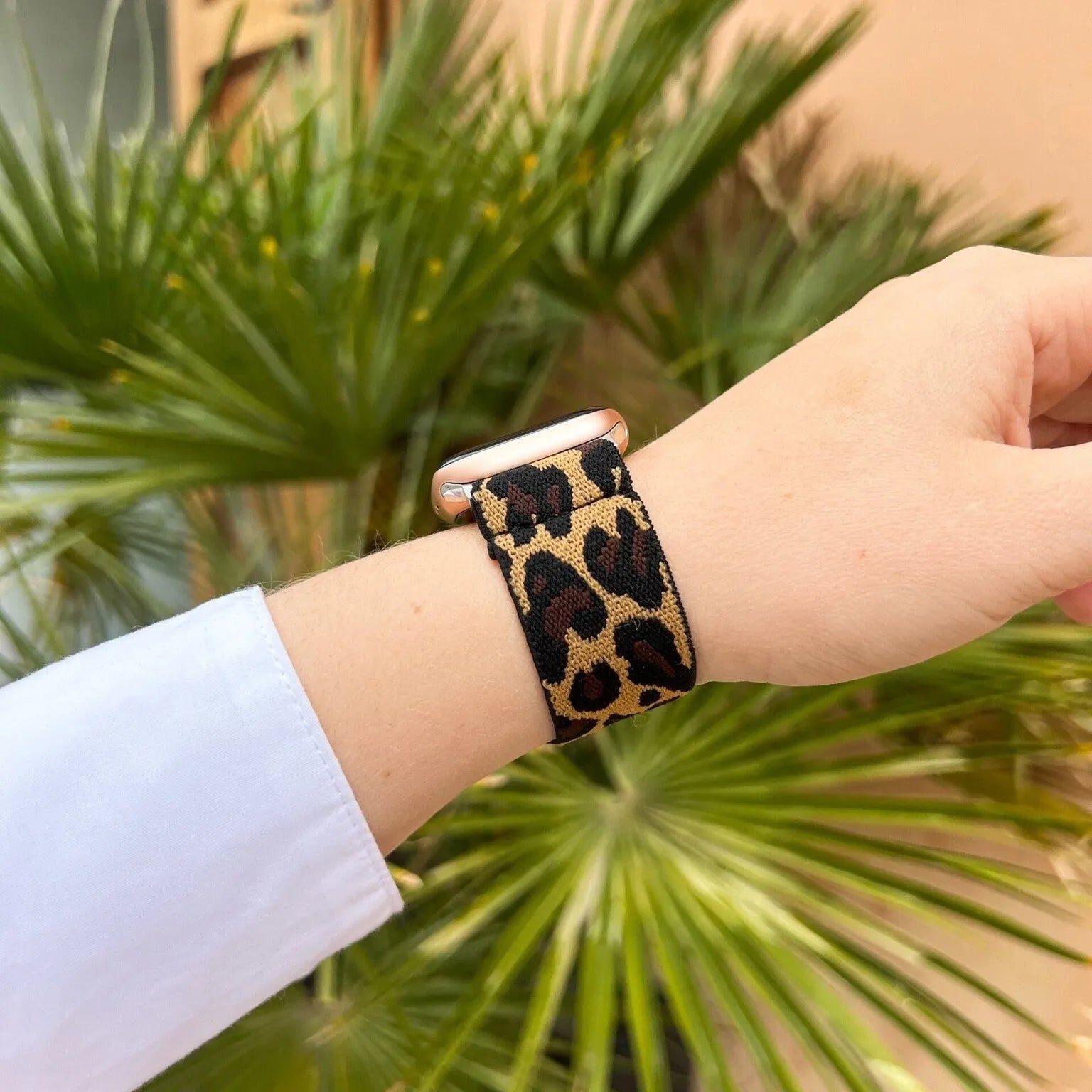 Bracelet élastique Apple Watch (léopard)