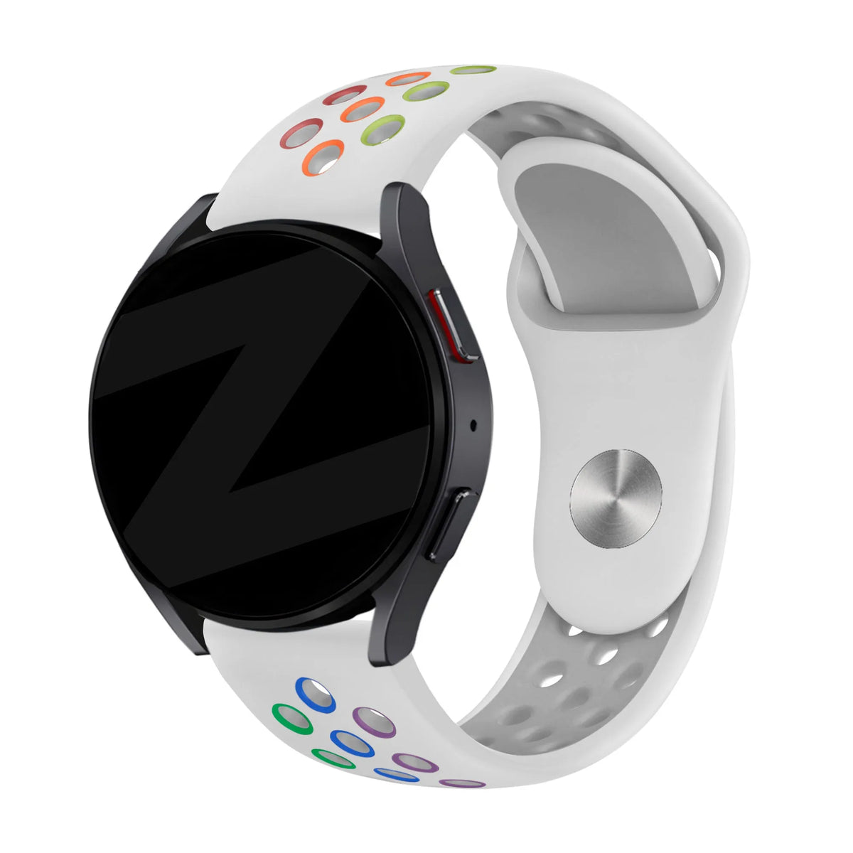Silicone Sport Strap 'Deluxe', on a watch, 3/4 front view