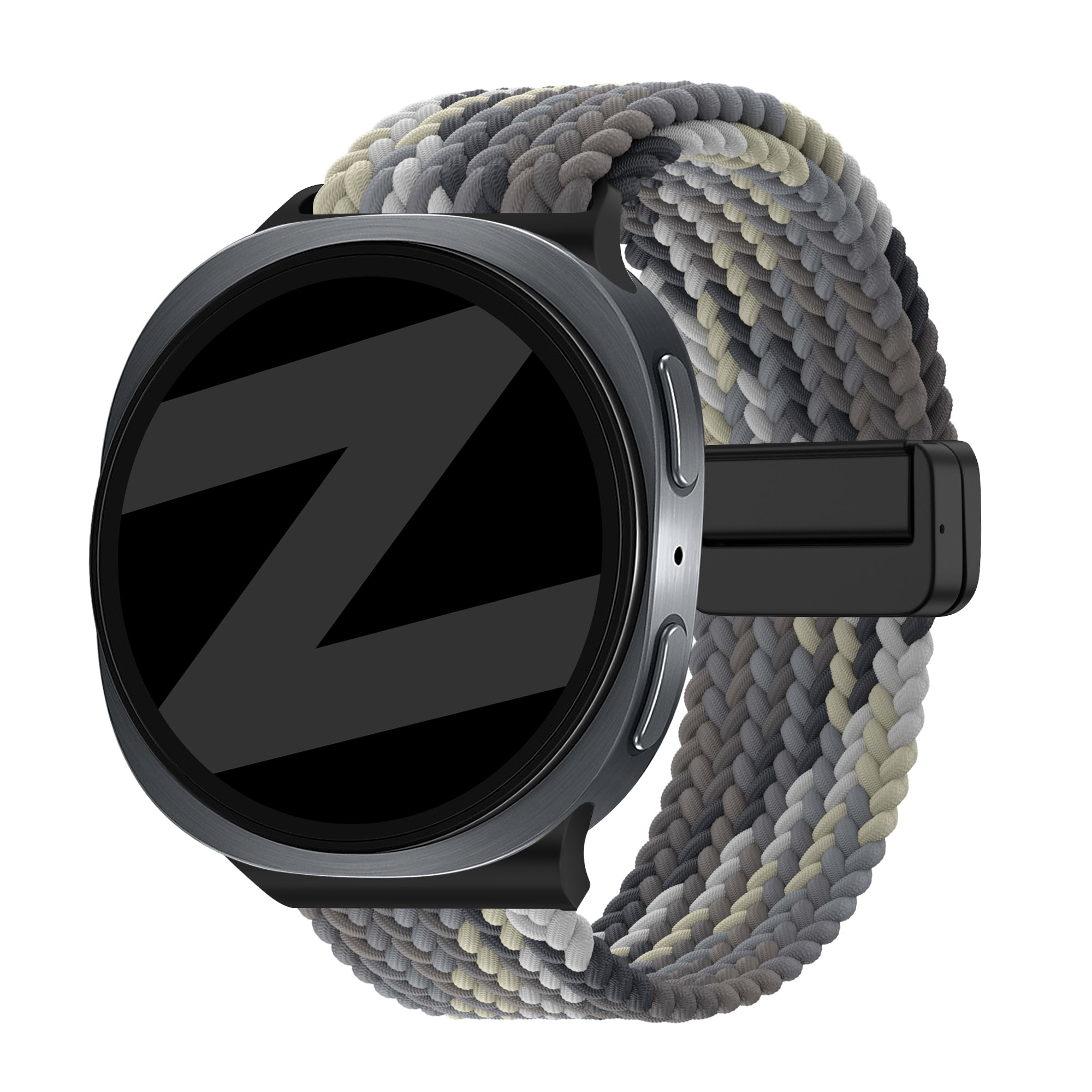 Bandz Bracelet tressé magnétique Samsung Galaxy Watch 9 - 44mm (noir mandala)