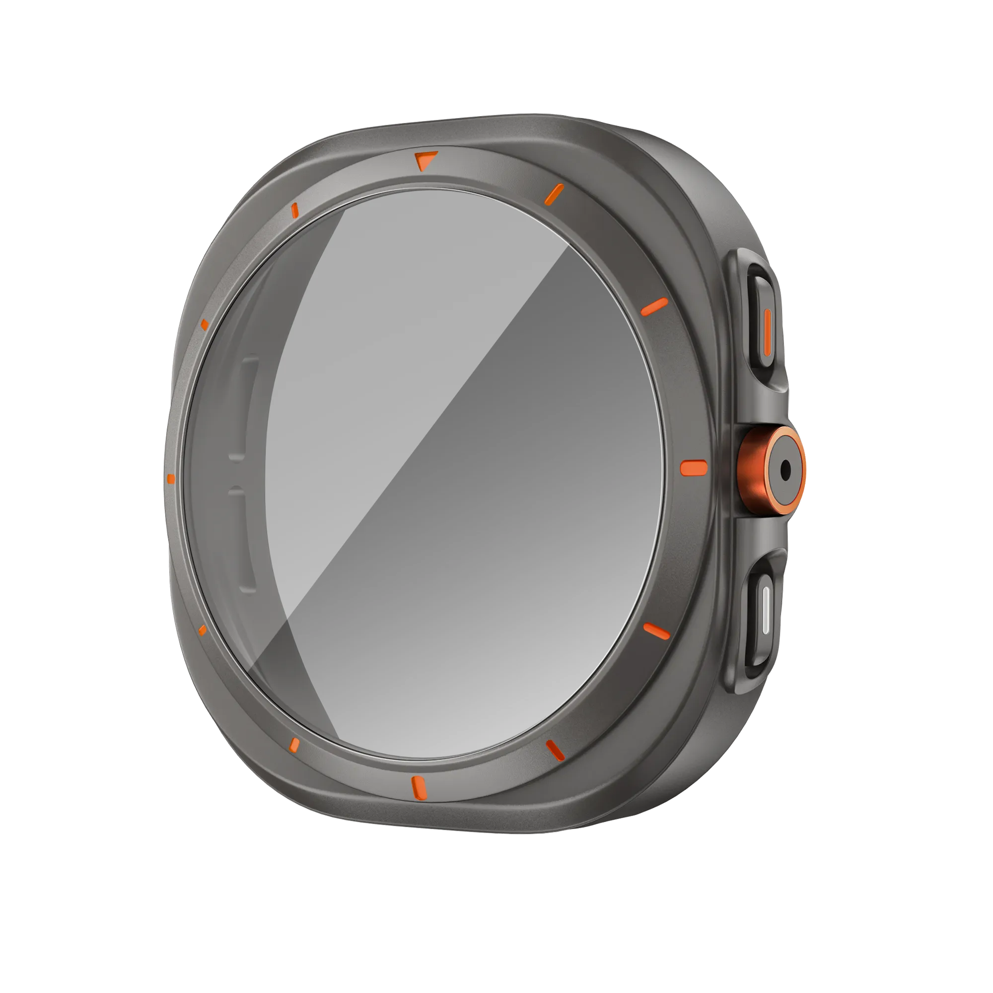 Bandz Samsung Galaxy Watch 7 - 44mm Square PC Case with Glass (Titanium Grey)