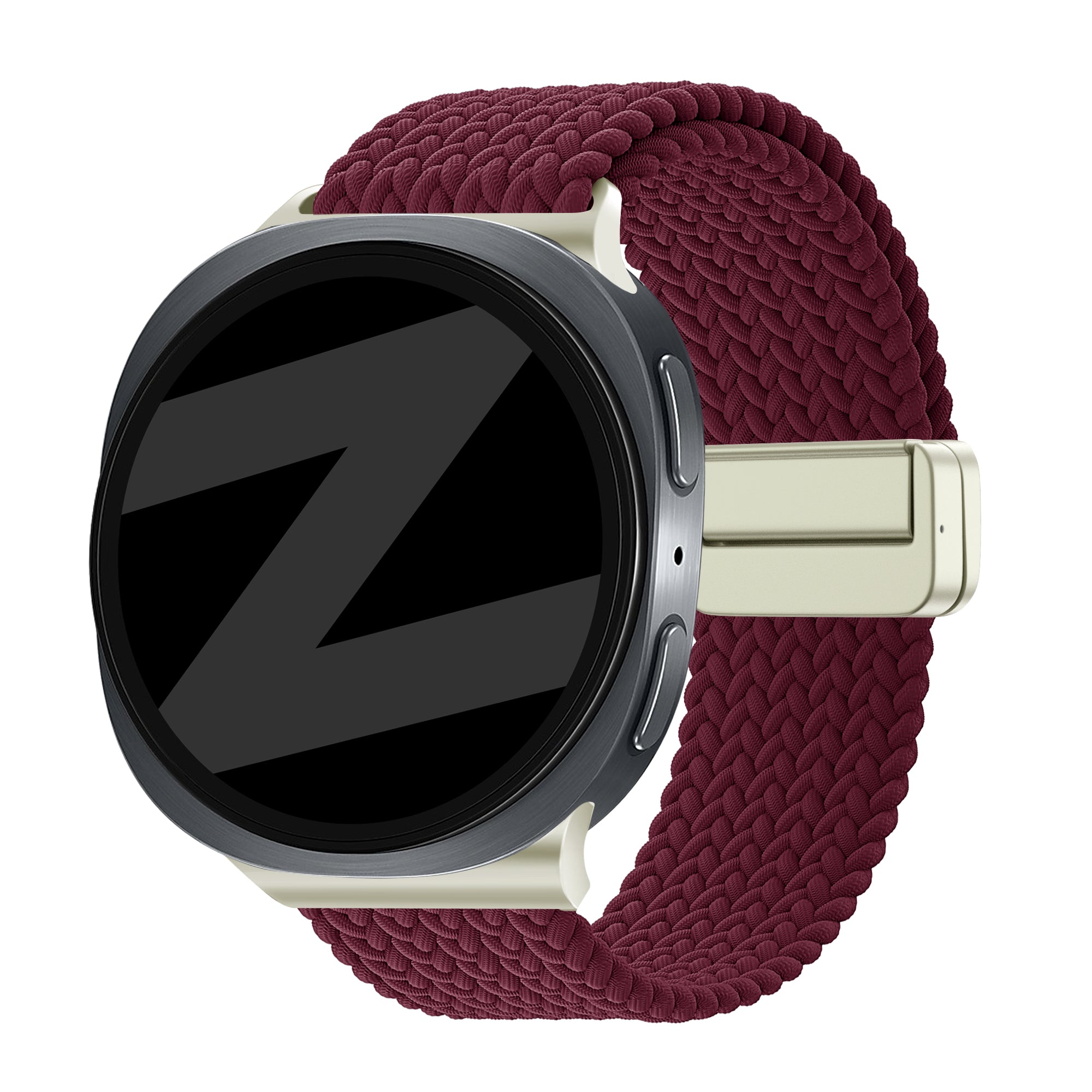 Bandz Bracelet tressé magnétique Samsung Galaxy Watch 9 - 44mm (rouge)