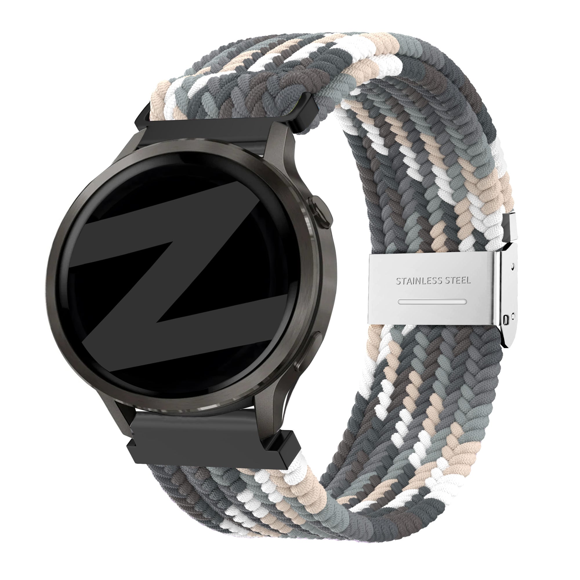 Bandz Bracelet nylon tissé Garmin Forerunner 70 (noir mandala)
