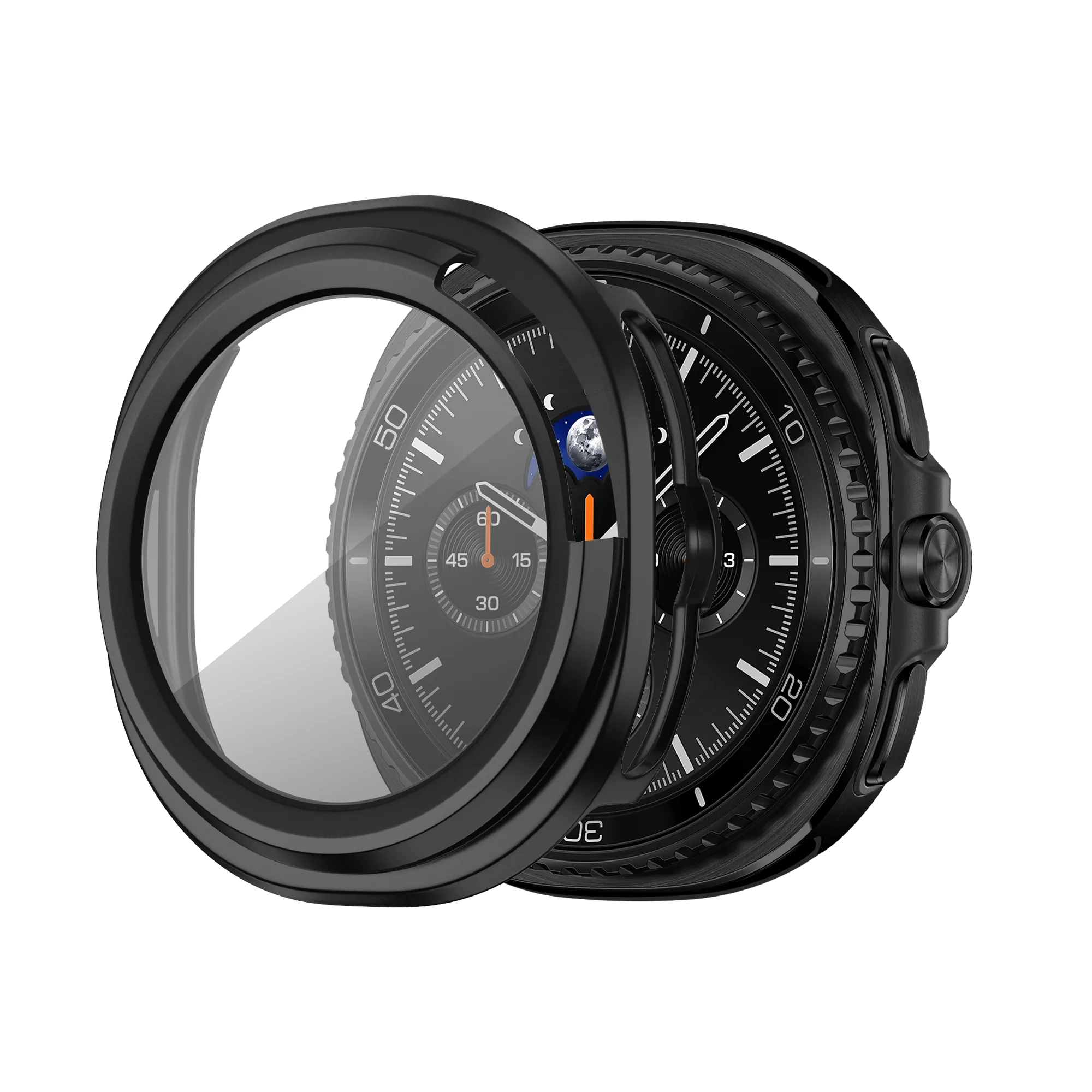 Bandz Coque PC avec verre Samsung Galaxy Watch 8 Classic (noir)