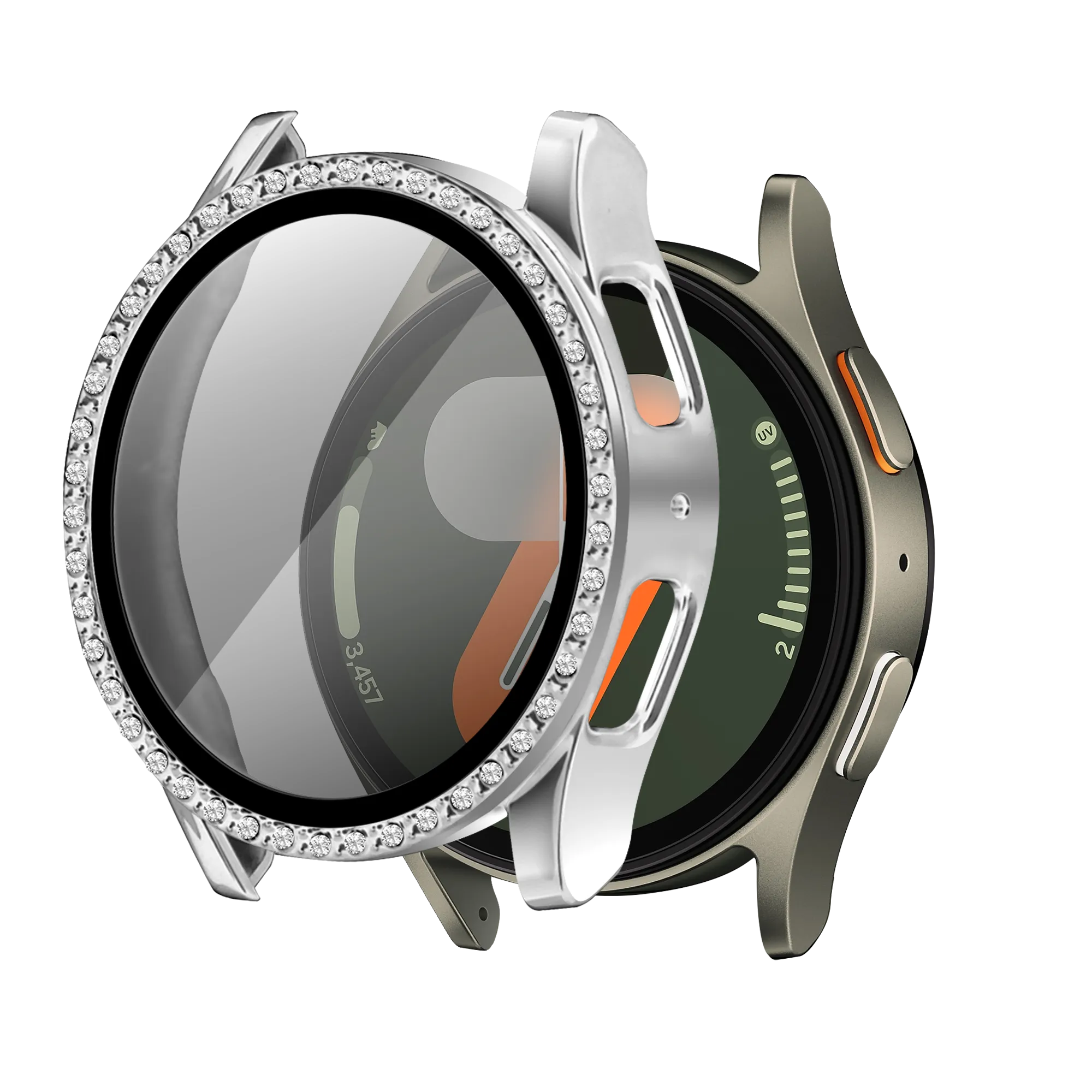 Coque diament avec verre Samsung Galaxy Watch 7 - 40mm (argenté)