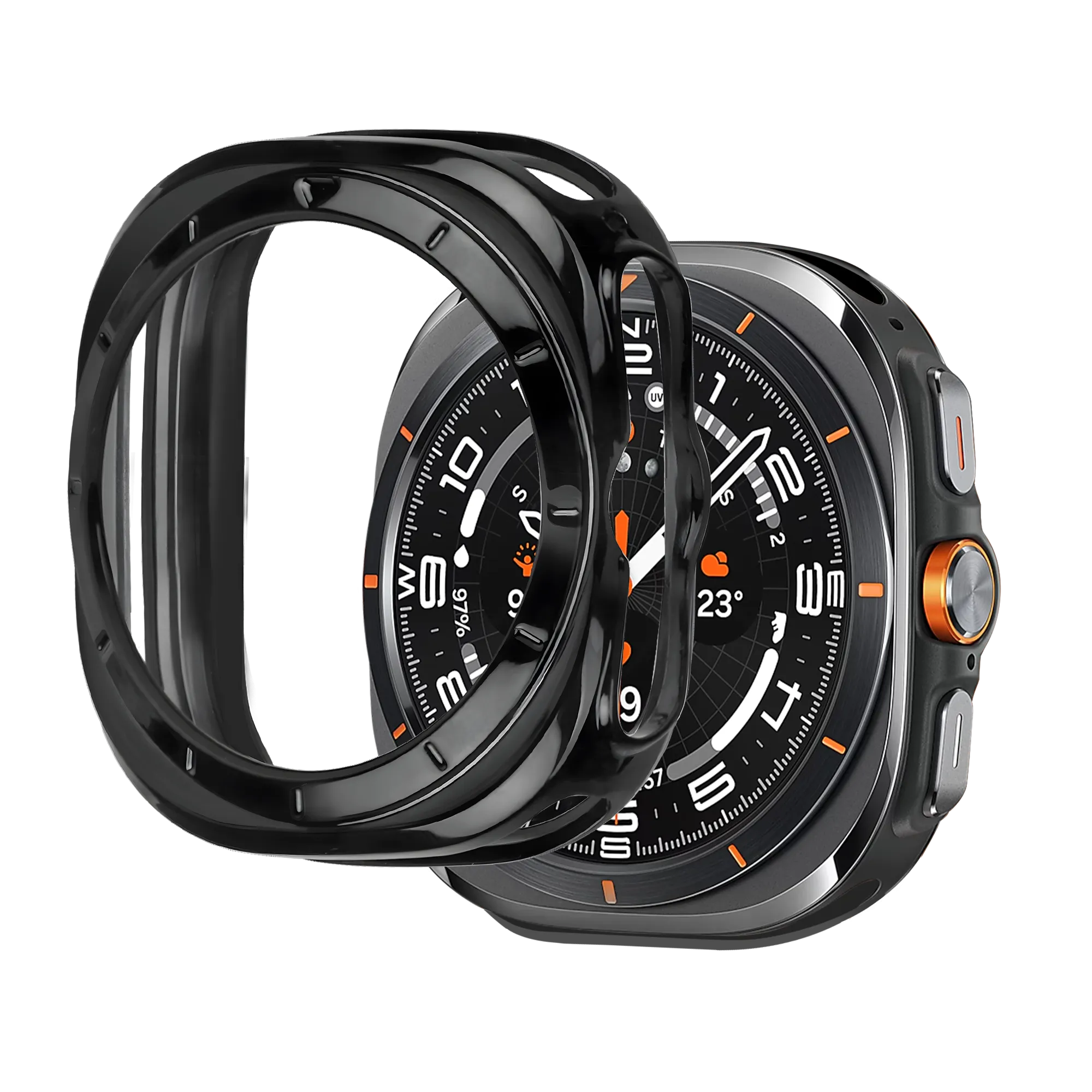 Bandz Coque TPU galvanisé Samsung Galaxy Watch Ultra (noir)