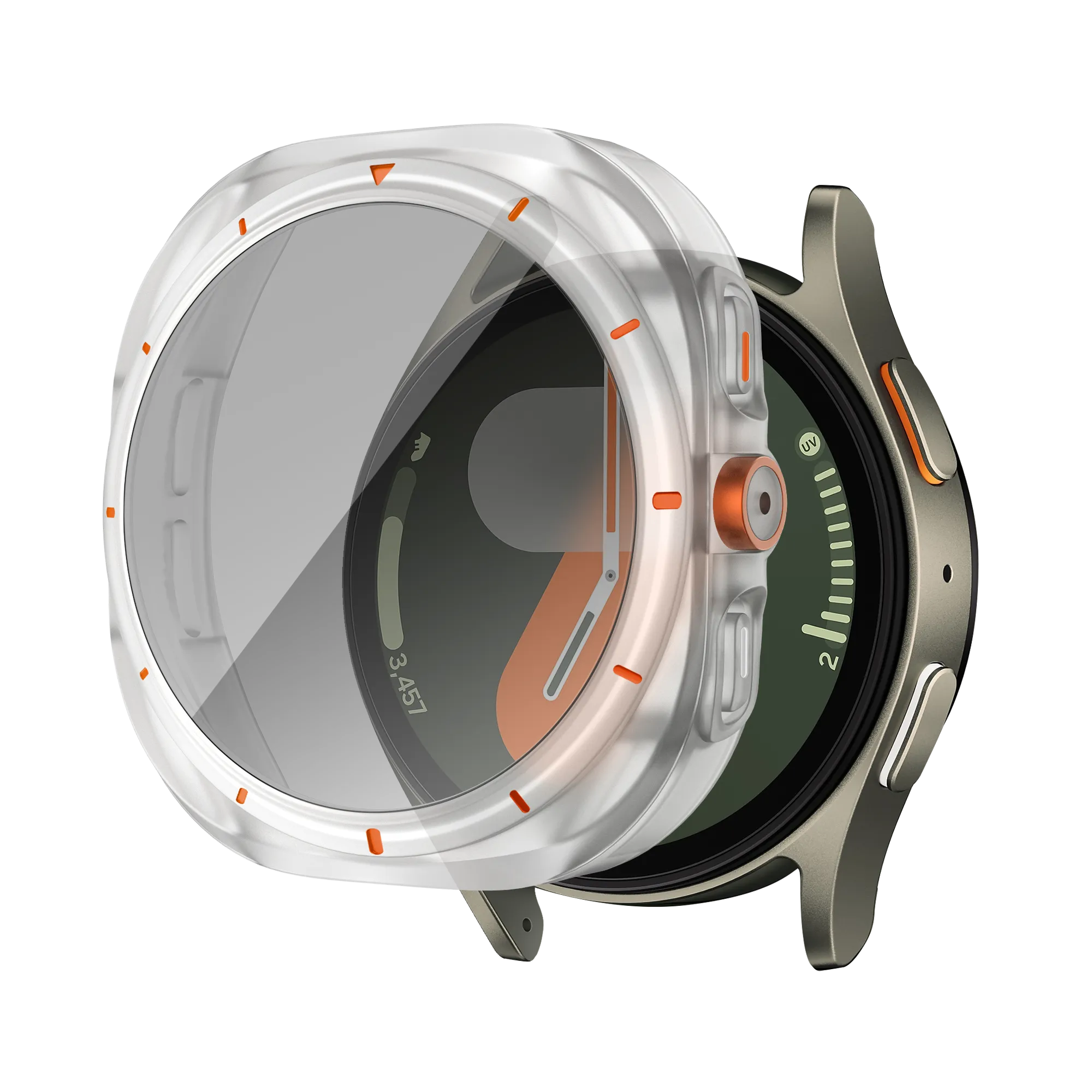 Bandz Coque de PC carrée avec verre Samsung Galaxy Watch 7 - 44 mm (escarcha)