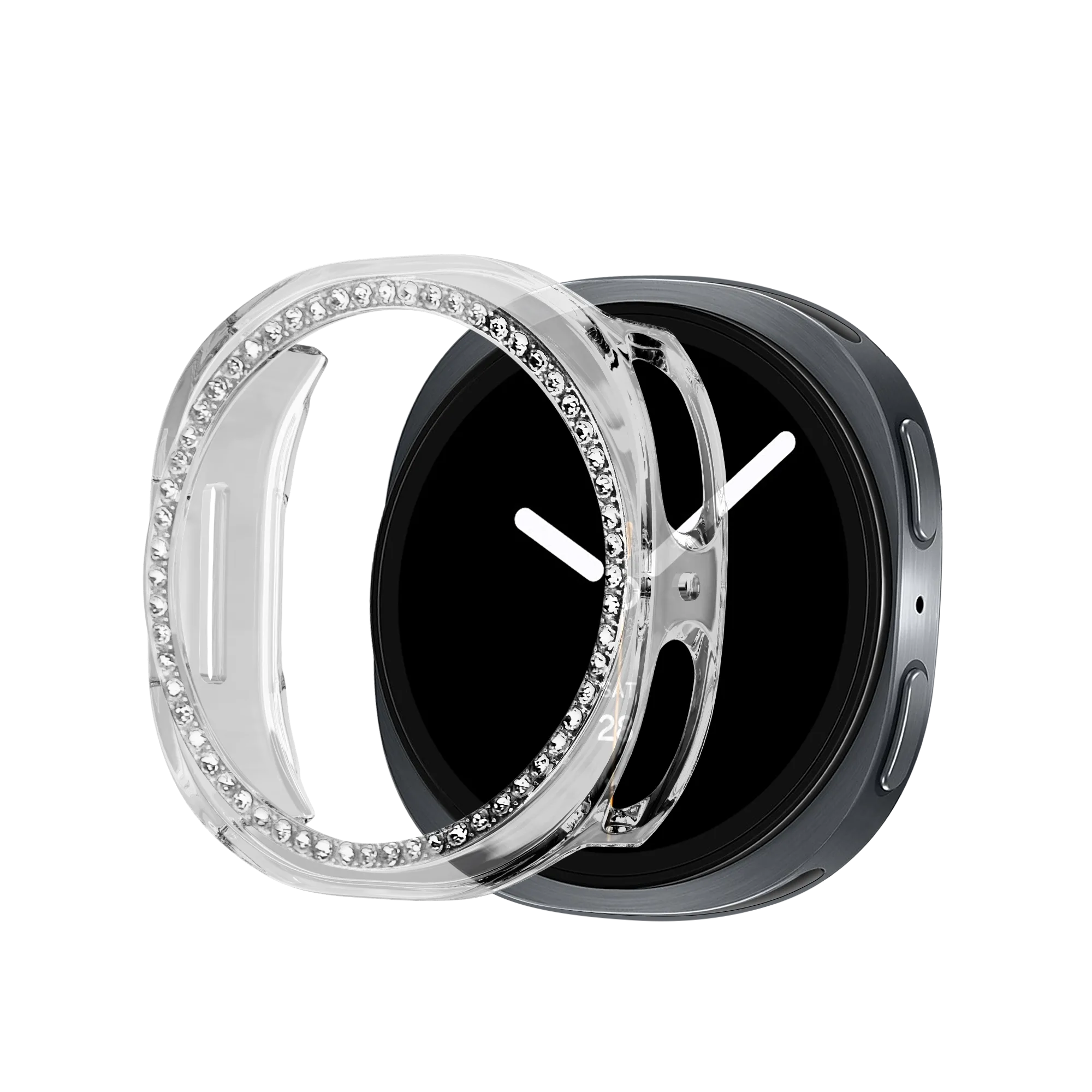 Bandz Coque PC Diamante Samsung Galaxy Watch 8 - 40mm / 9 - 40mm (transparent)
