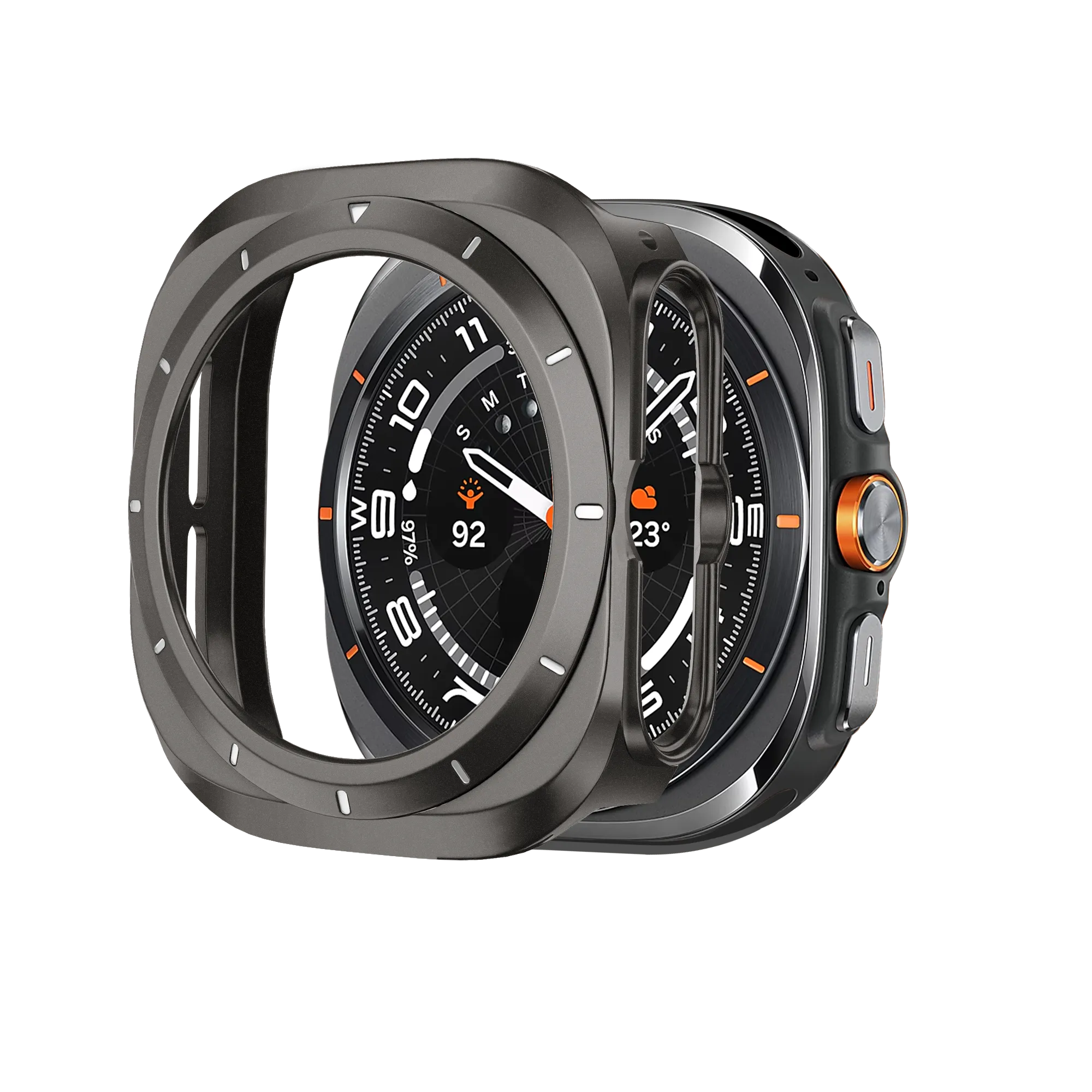 Bandz Coque PC bisel Samsung Galaxy Watch Ultra (gris titane /blanc)
