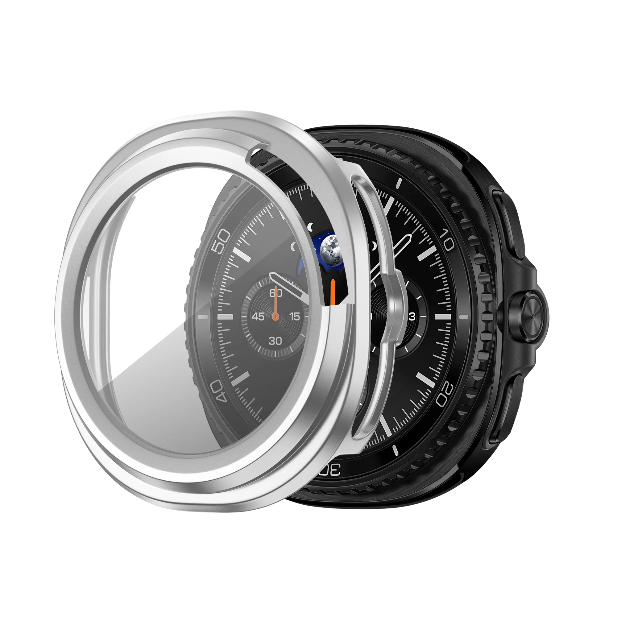 Bandz Coque PC avec verre Samsung Galaxy Watch 8 Classic (argent)