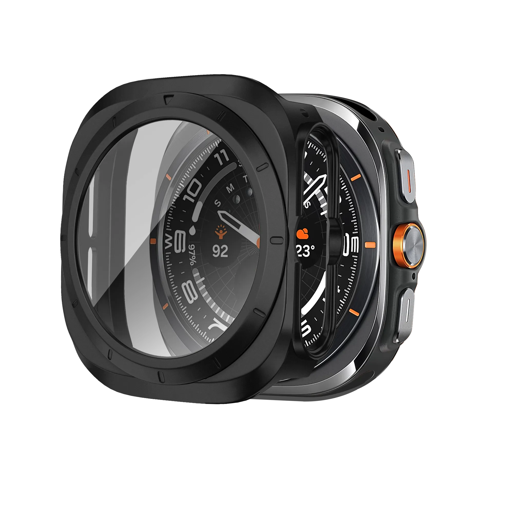 Bandz Samsung Galaxy Watch Ultra PC Case with Glass (Black)