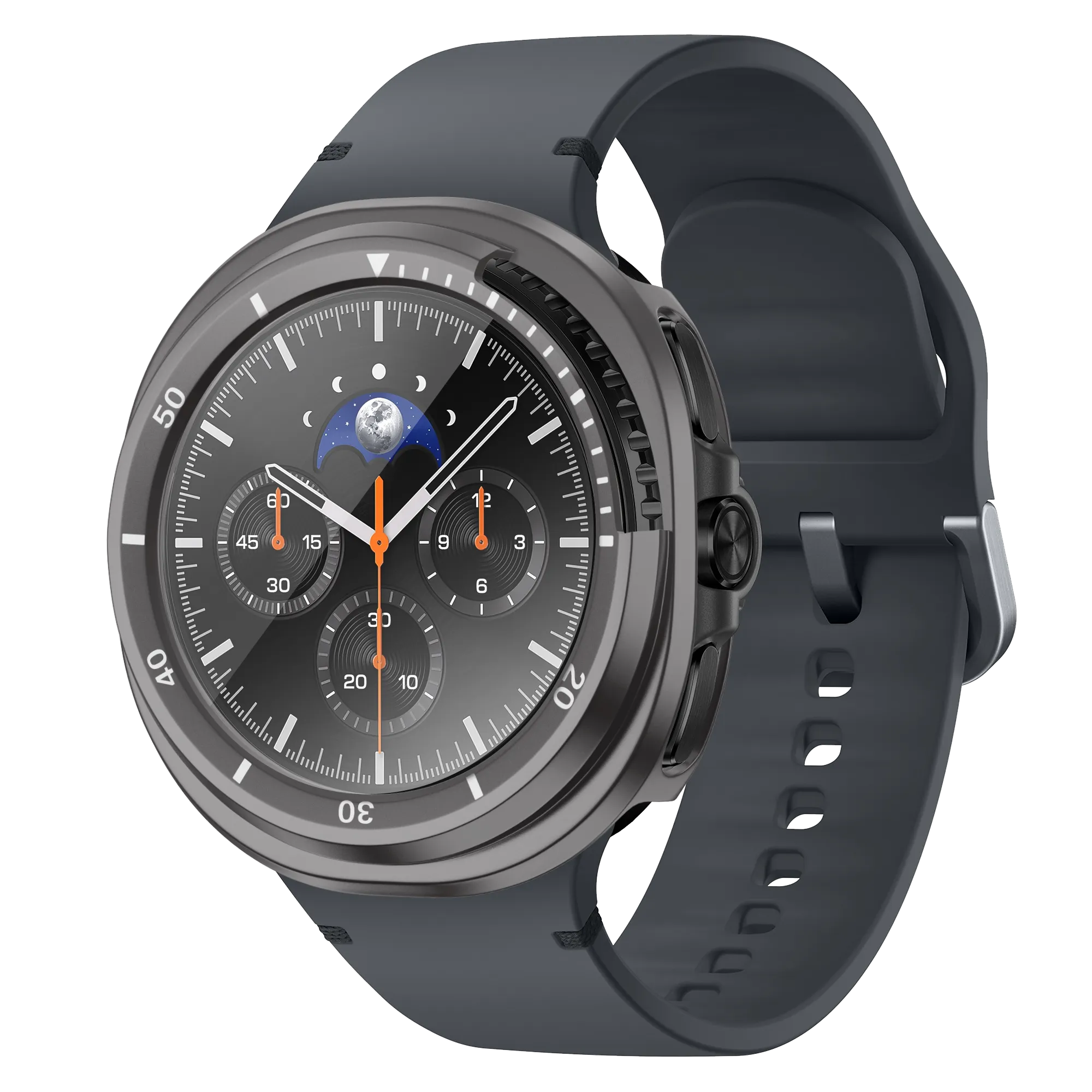 Bandz Coque Bezel avec verre Samsung Galaxy Watch 8 Classic (gris titane/blanc)