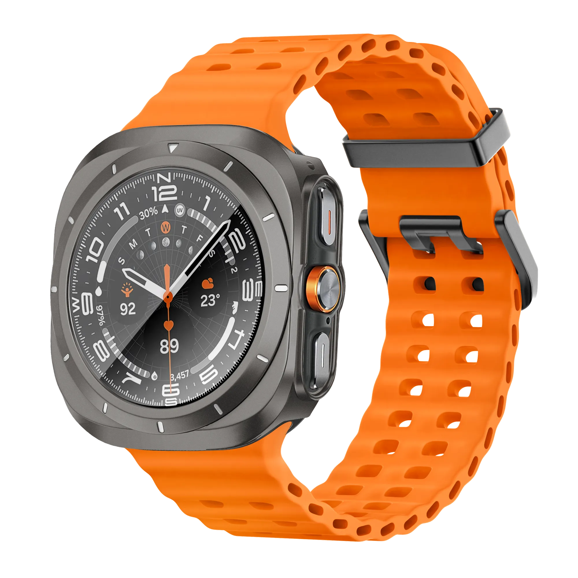 Bandz Coque PC bisel Samsung Galaxy Watch Ultra (gris titane /blanc)
