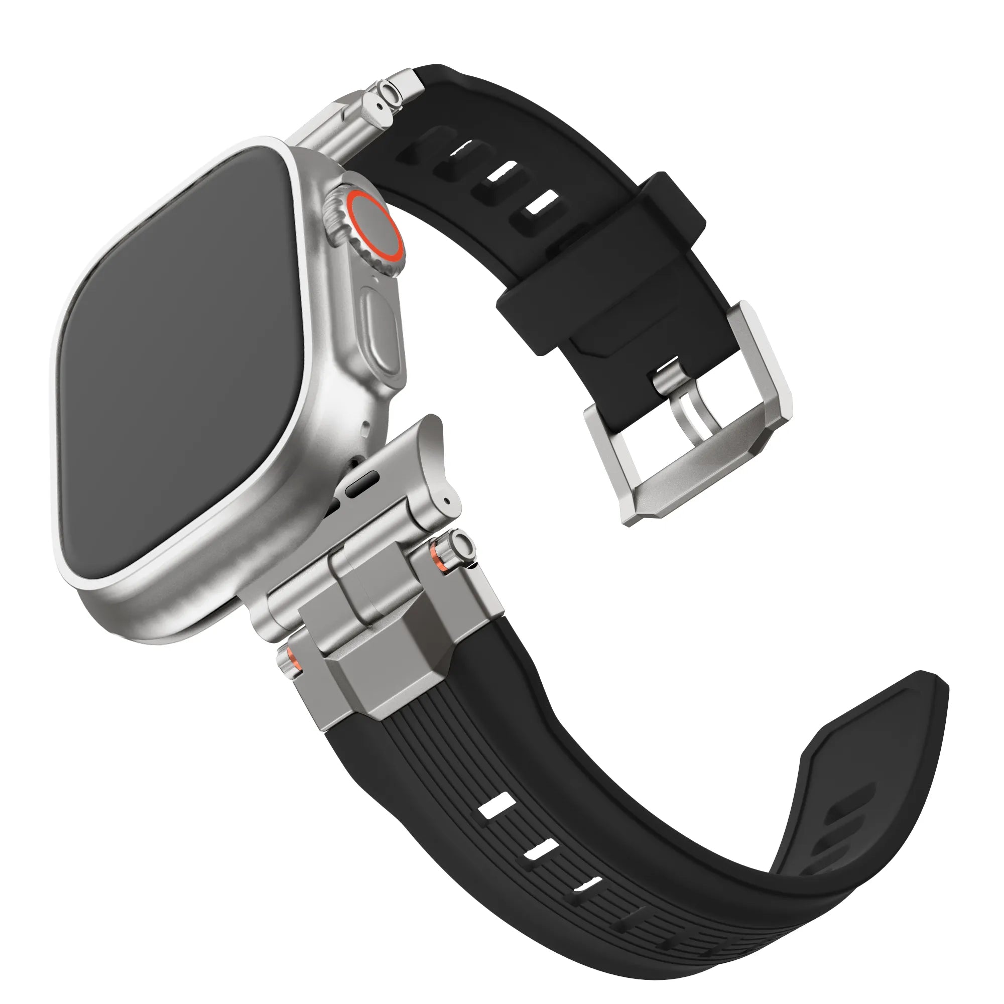 Bandz Bracelet silicone Liquid 'Explorer' Apple Watch (noir avec titane)