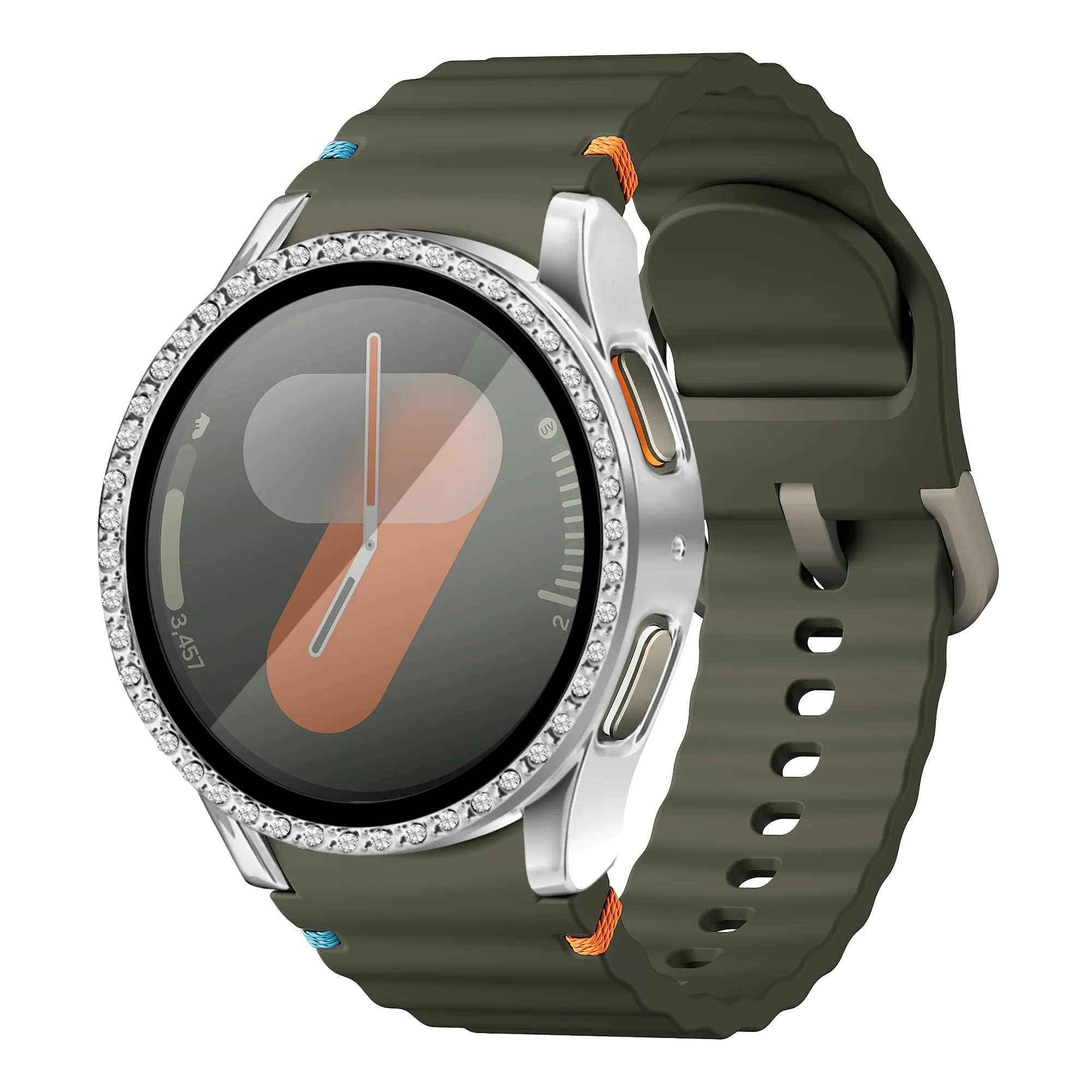 Coque diament avec verre Samsung Galaxy Watch 7 - 40mm (argenté)