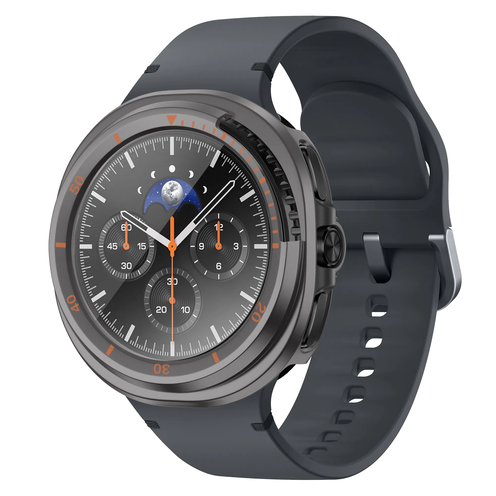 Bandz Coque Bezel avec verre Samsung Galaxy Watch 8 Classic (gris titane/orange)