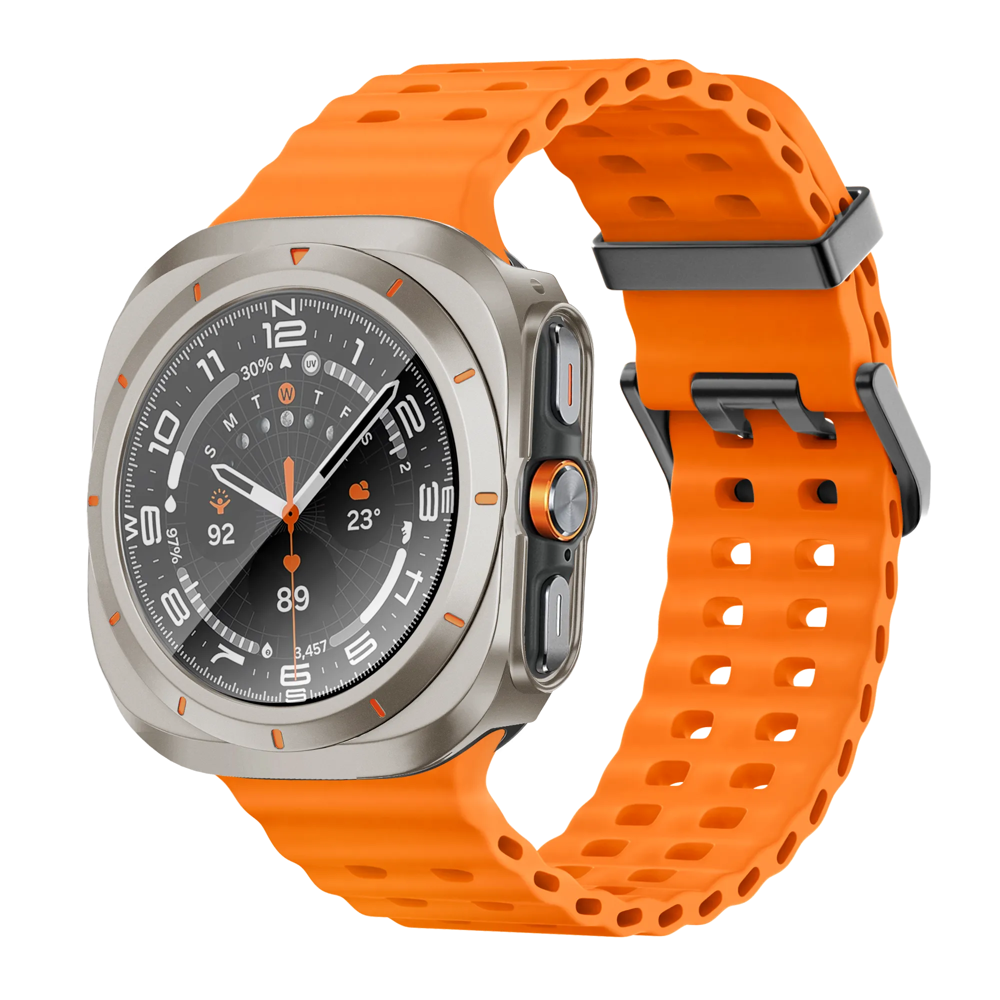Bandz Coque PC bisel Samsung Galaxy Watch Ultra (titane /orange)