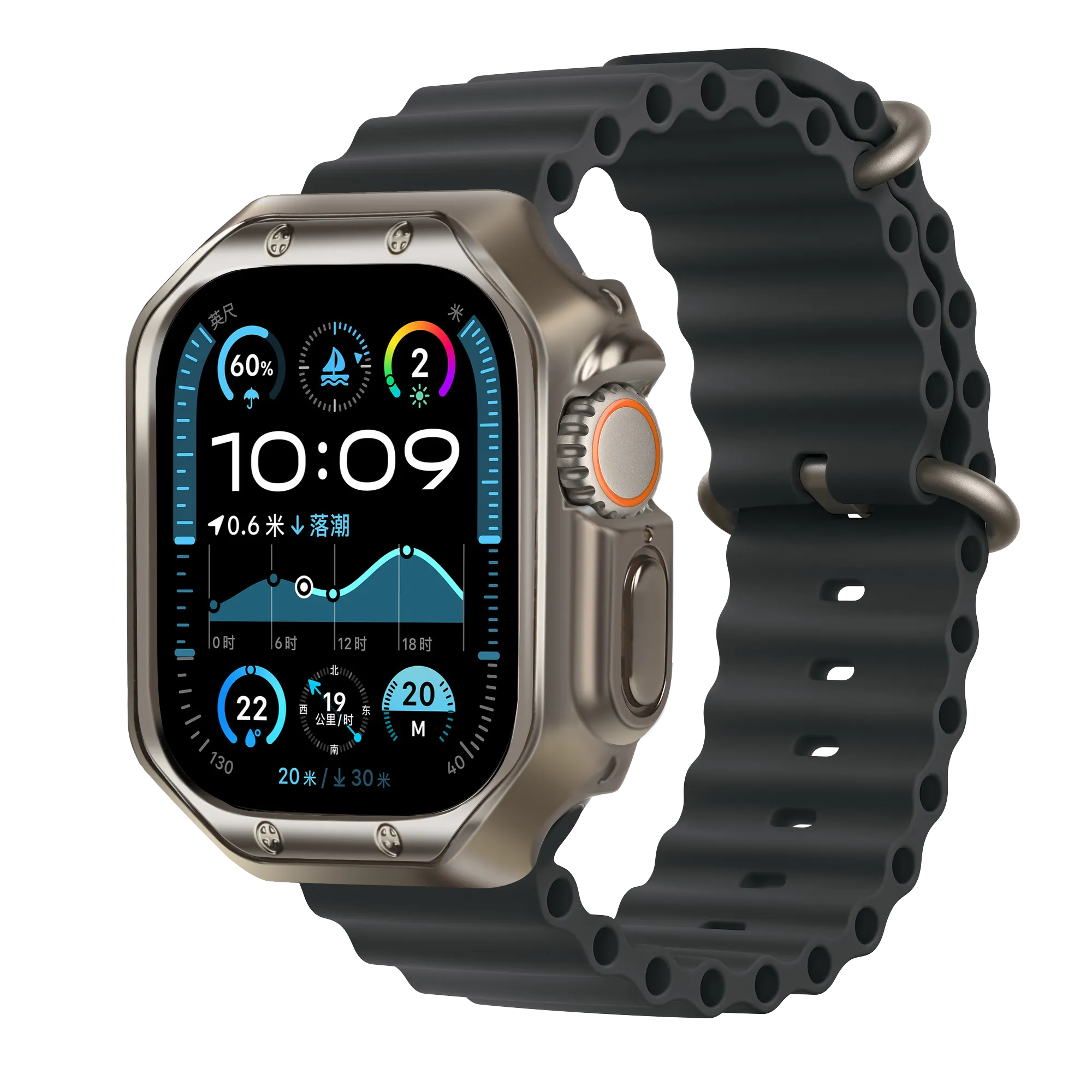 Bandz Coque TPU galvanisé Apple Watch Ultra - 49mm (titane)