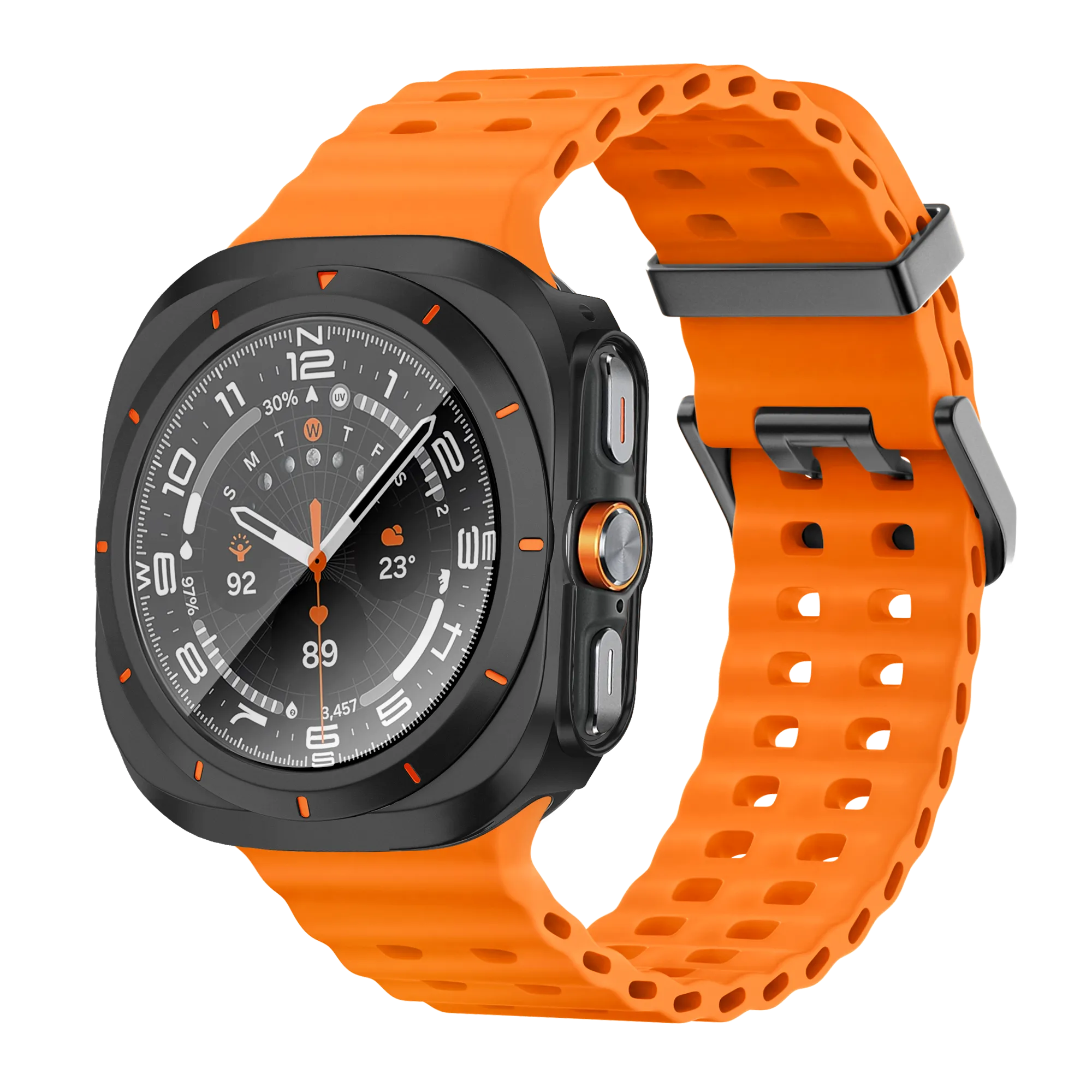 Bandz Coque PC bisel Samsung Galaxy Watch Ultra (noir /orange)