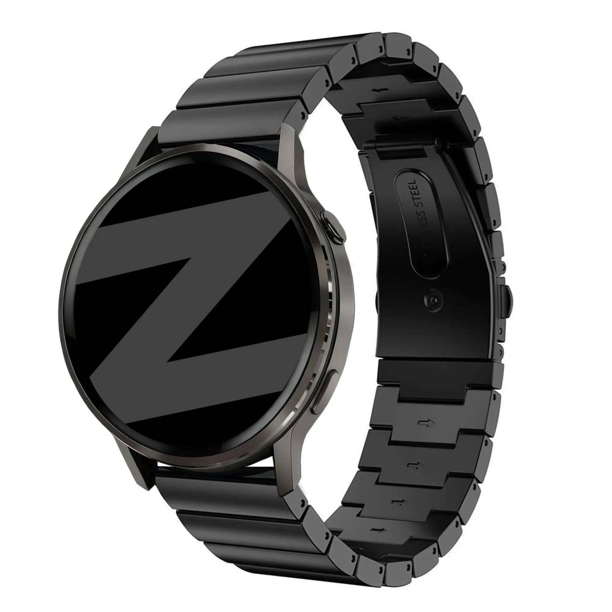 Bandz Bracelet acier 'One Bead' Garmin Vivomove 3 (noir)