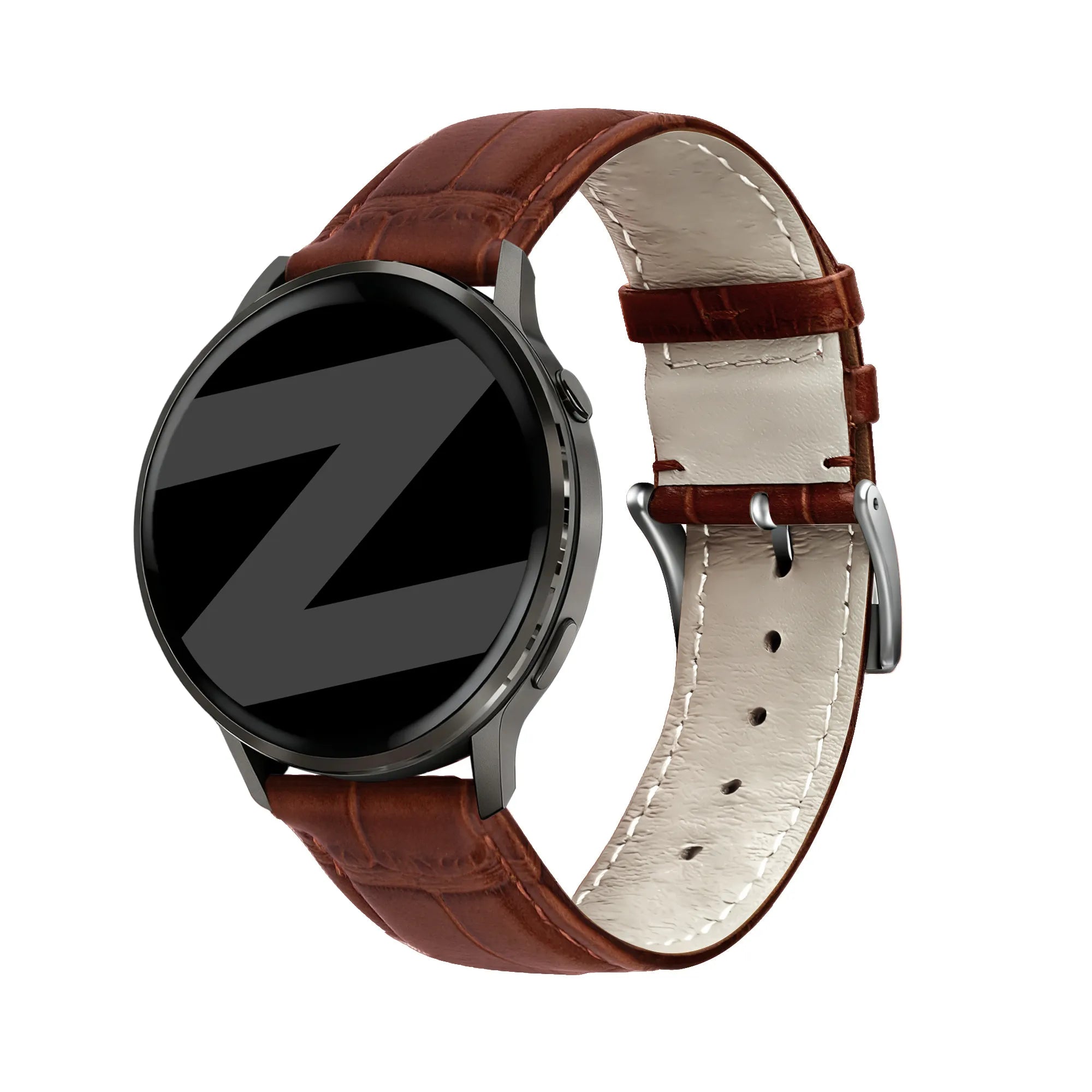 Bandz Bracelet cuir effet crocodile Garmin Bounce 2 (marron)