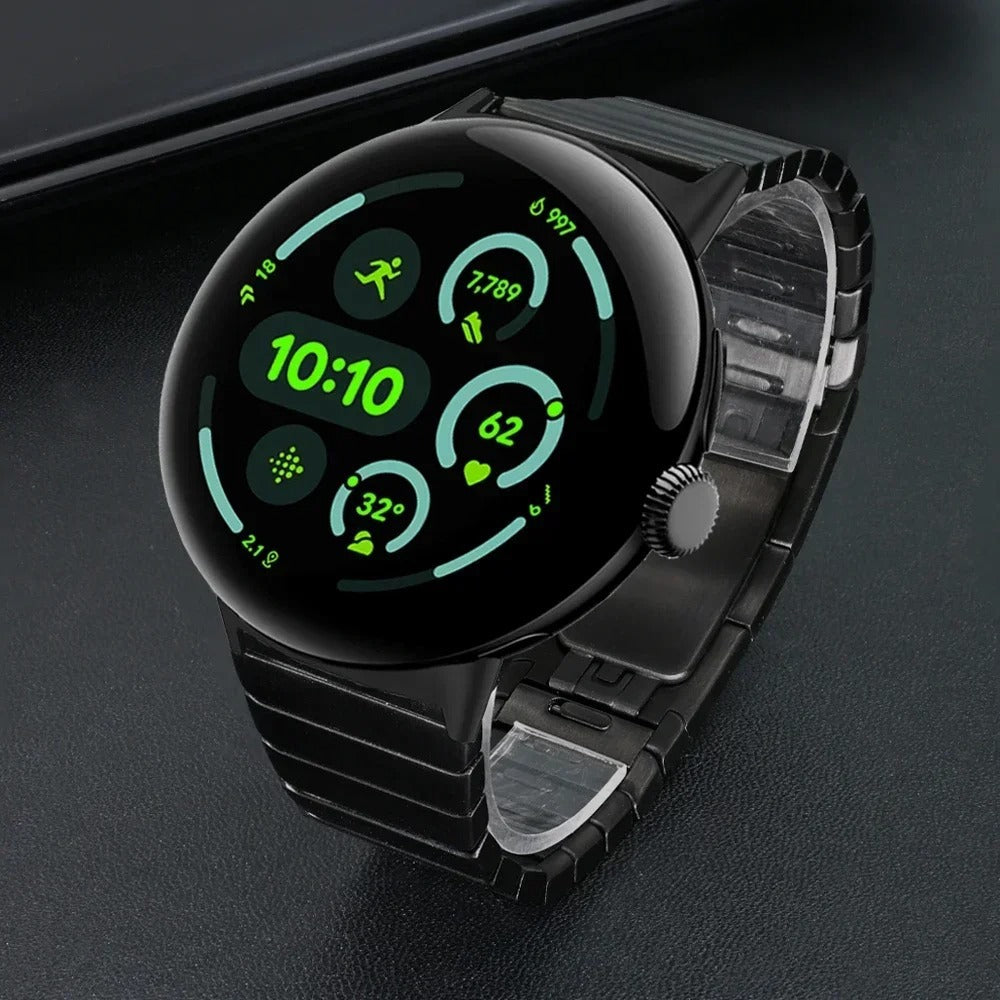Bracelet acier à maillons 'Premium' Google Pixel Watch 3 - 45mm (noir)