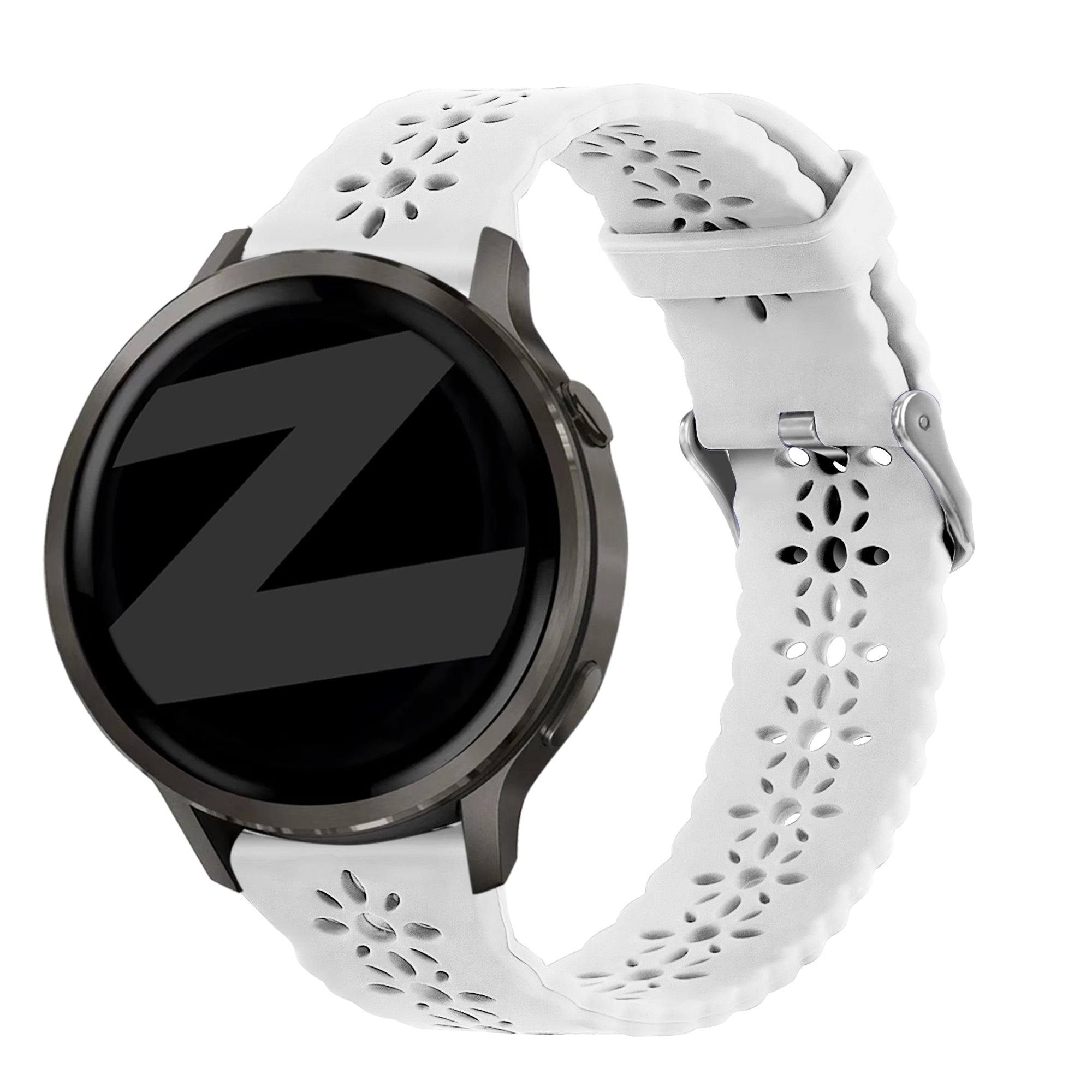 Bandz Bracelet silicone 'Lace' Garmin Vivoactive 6 (blanc)