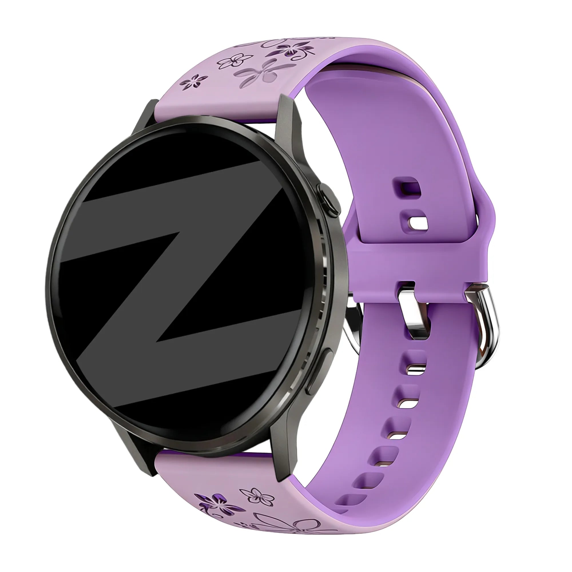 Bandz Bracelet silicone 'Fleurs' Garmin Vivoactive 4s (lilas/violet)