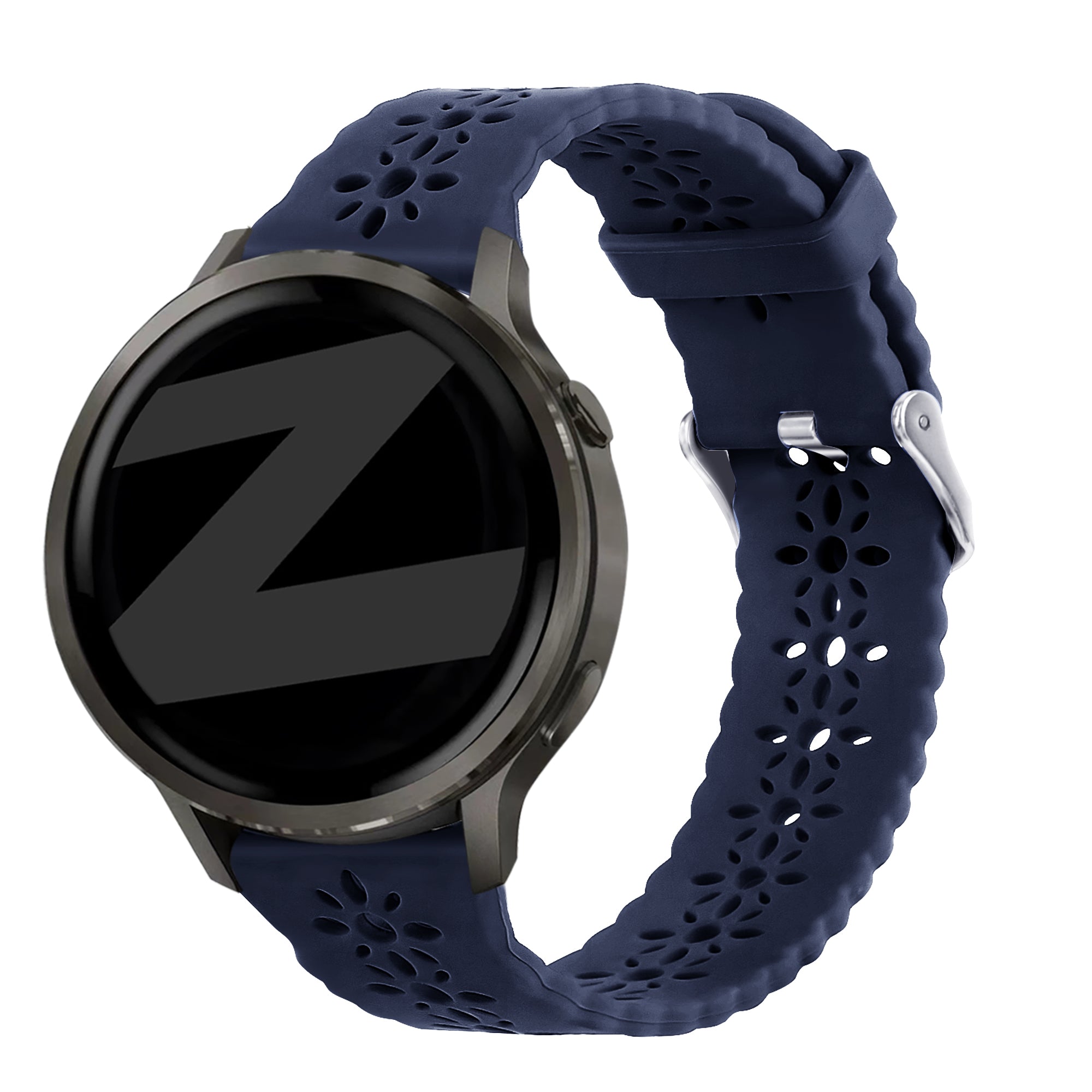 Bandz Bracelet silicone 'Lace' Garmin Vivoactive 6 (bleu foncé)
