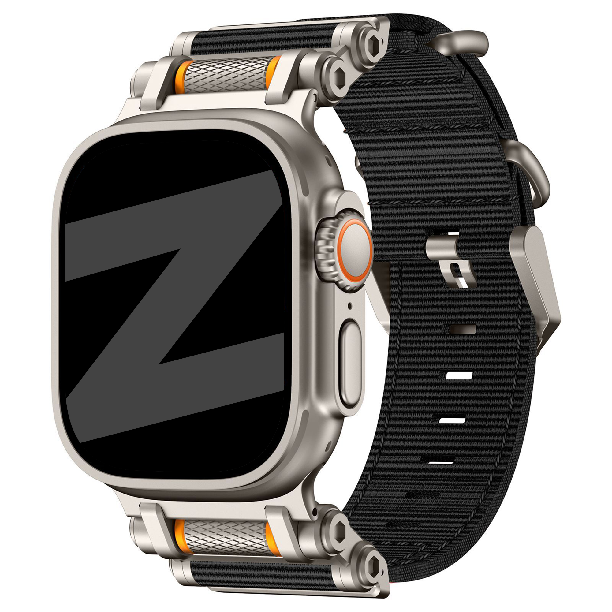 Bandz Bracelet nylon 'Explorer' Apple Watch Ultra (noir avec titane)