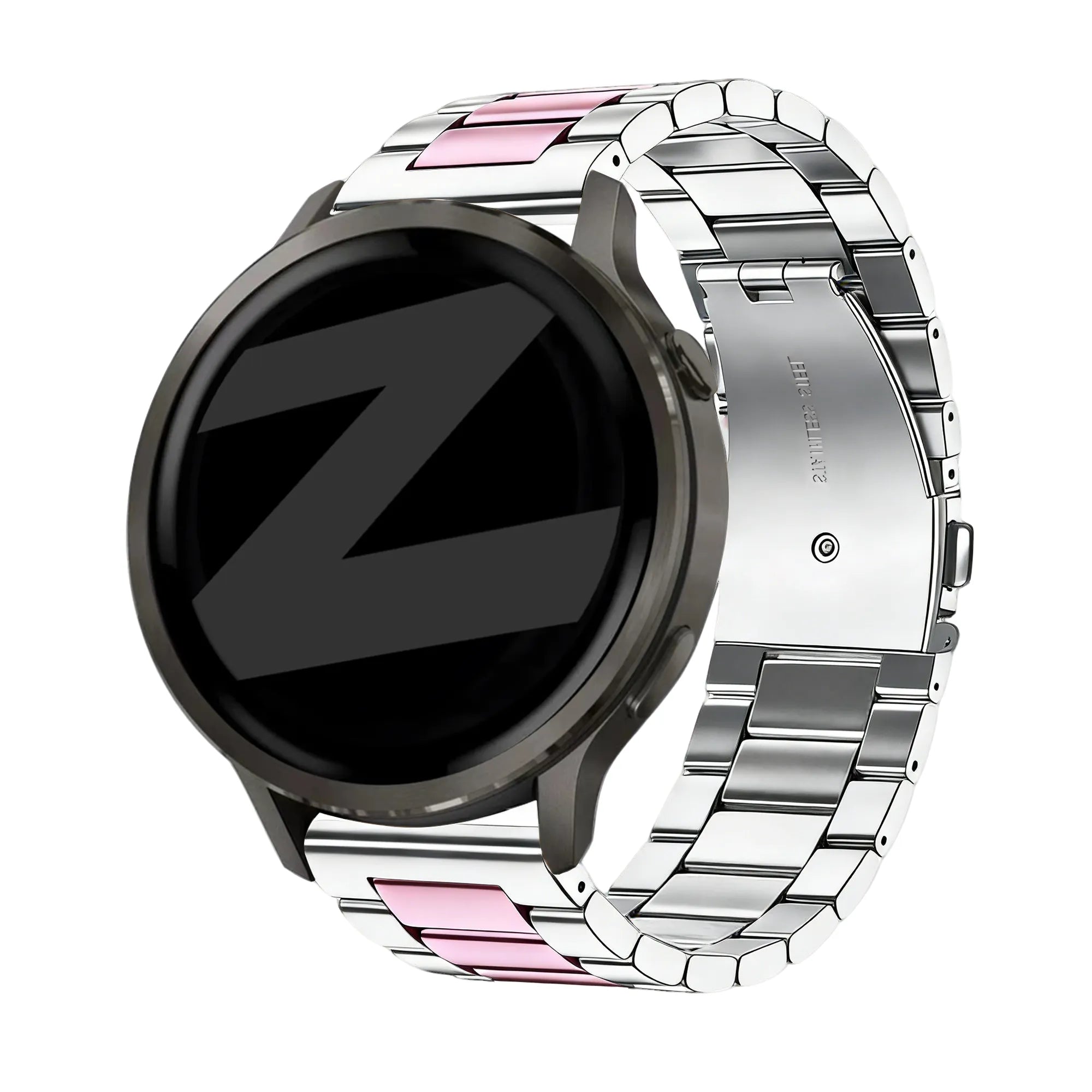 Bandz Garmin Venu SQ Steel Strap 'Classic' (Silver/Pink)