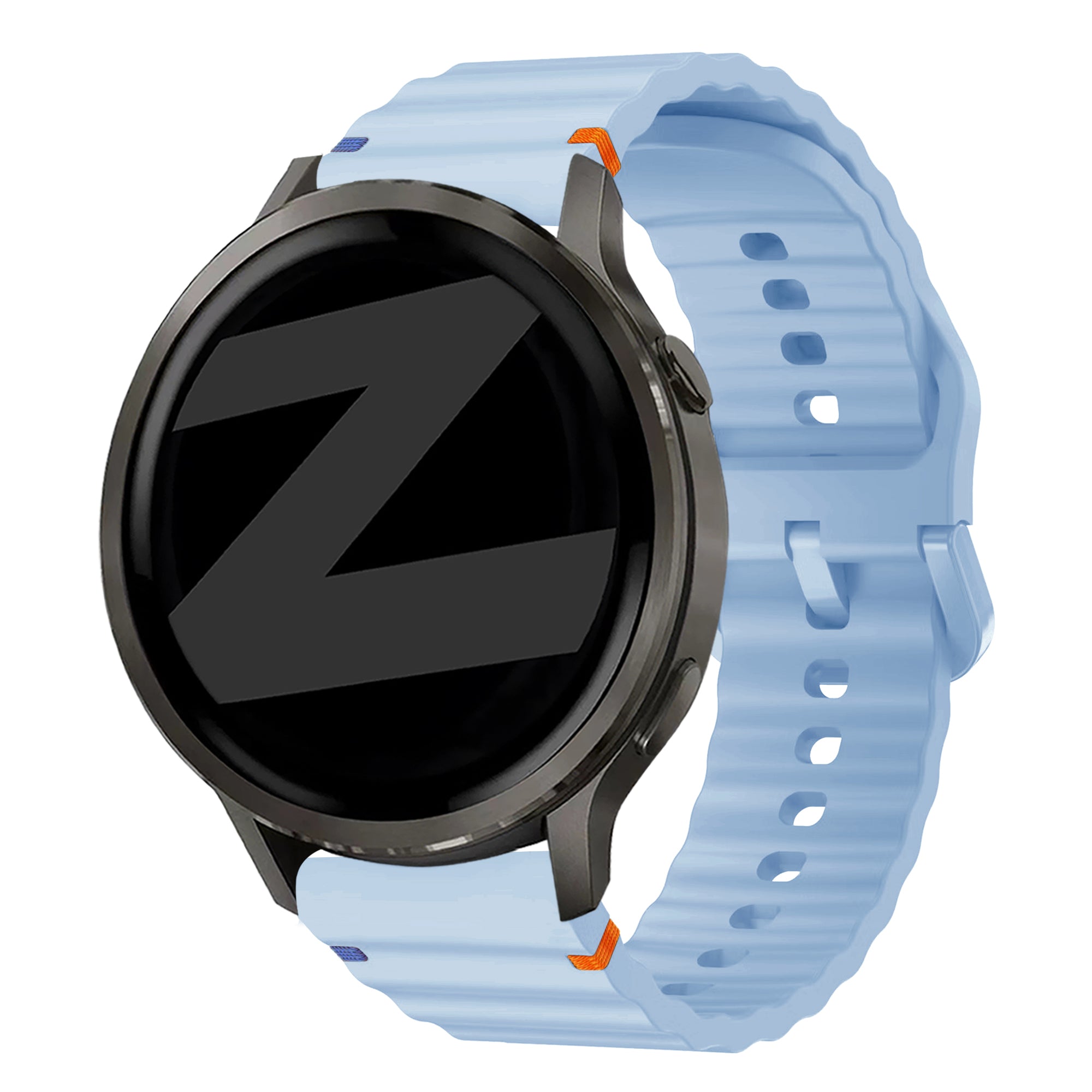Bandz Bracelet silicone ondulé Garmin Forerunner 70 (bleu clair)