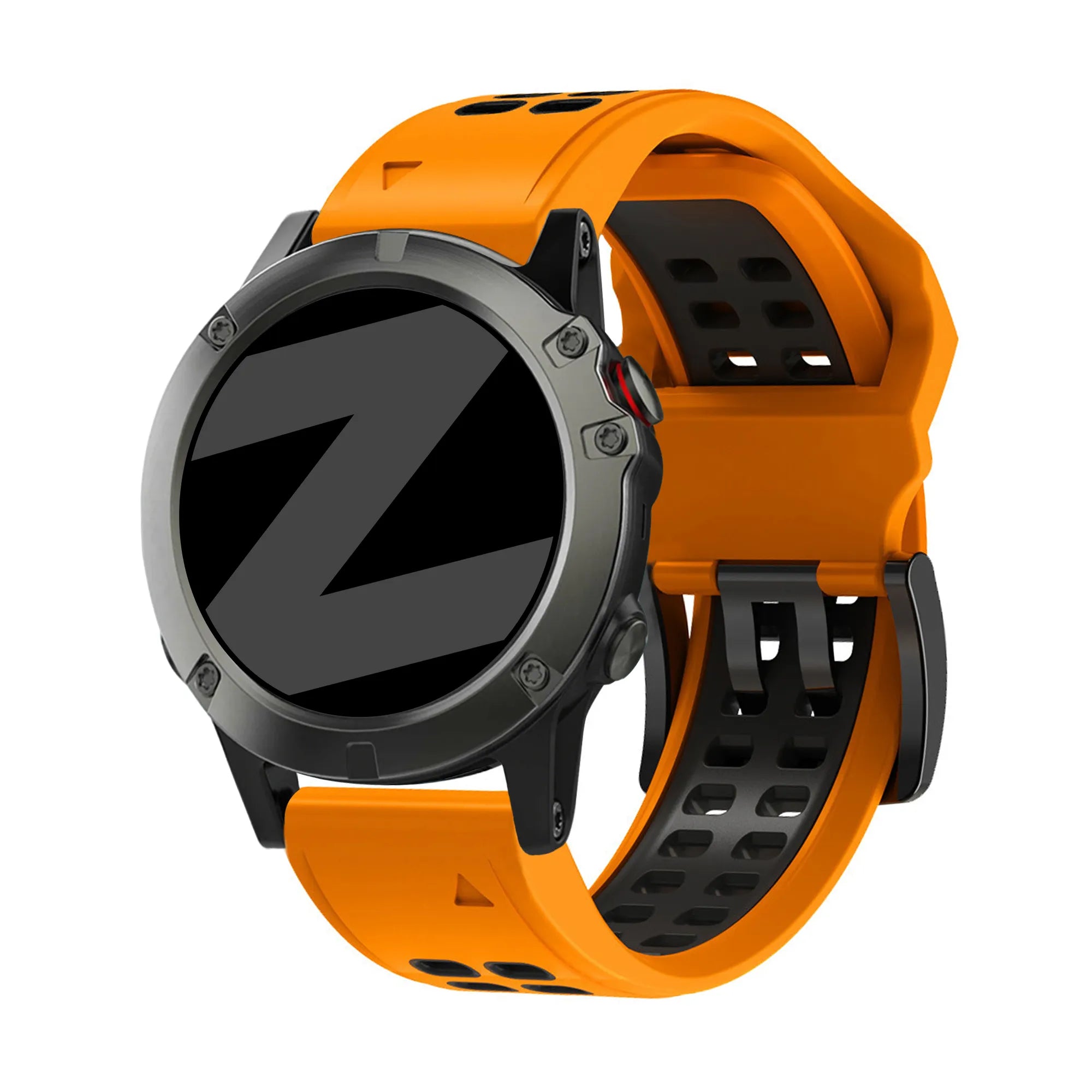 Bandz Bracelet sport avec boucle Garmin Enduro 1 / 2 / 3 (orange/noir)