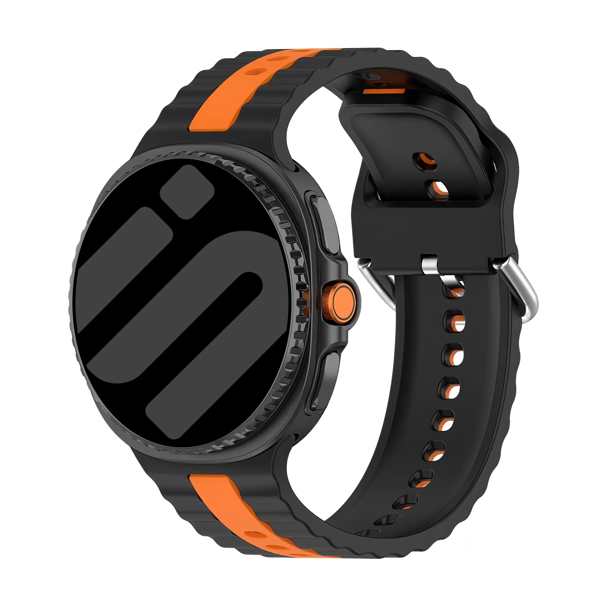 Bracelet sport double Samsung Galaxy Watch 9 - 44mm (noir/orange)