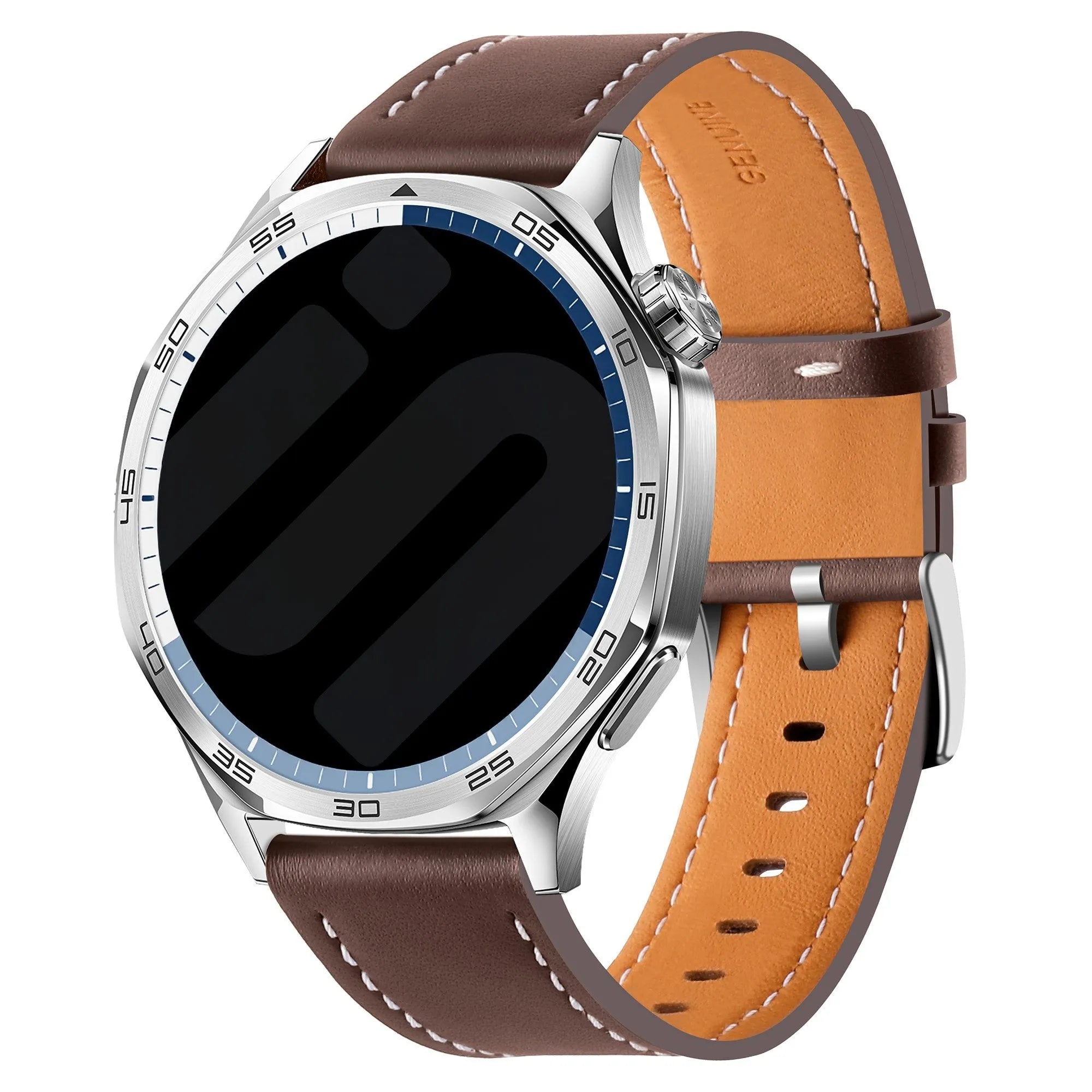 Bracelet cuir 'One Push' OnePlus Watch 4 - 47mm (marron foncé)