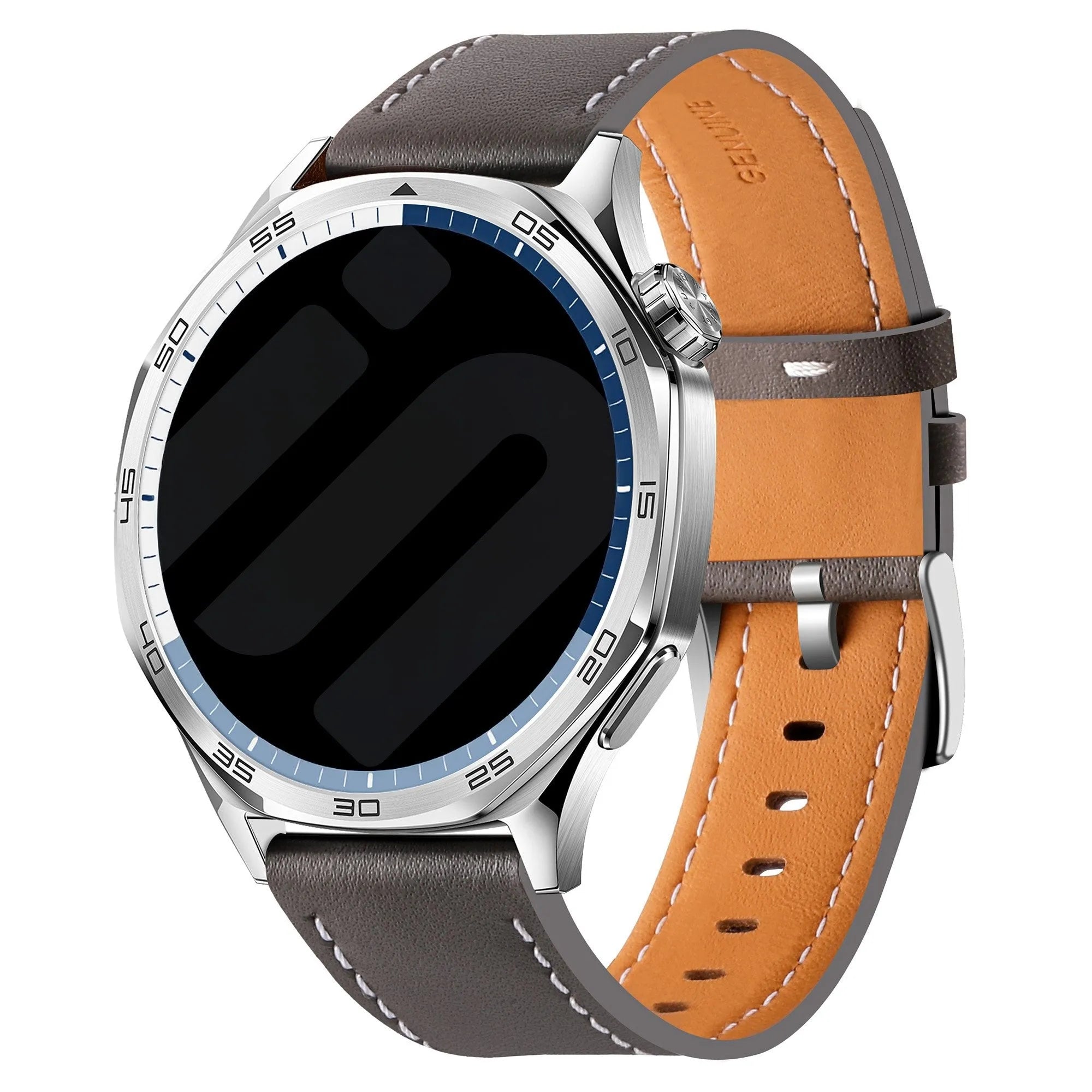 Oppo Watch X 'One Push' Leather Strap (Grey)