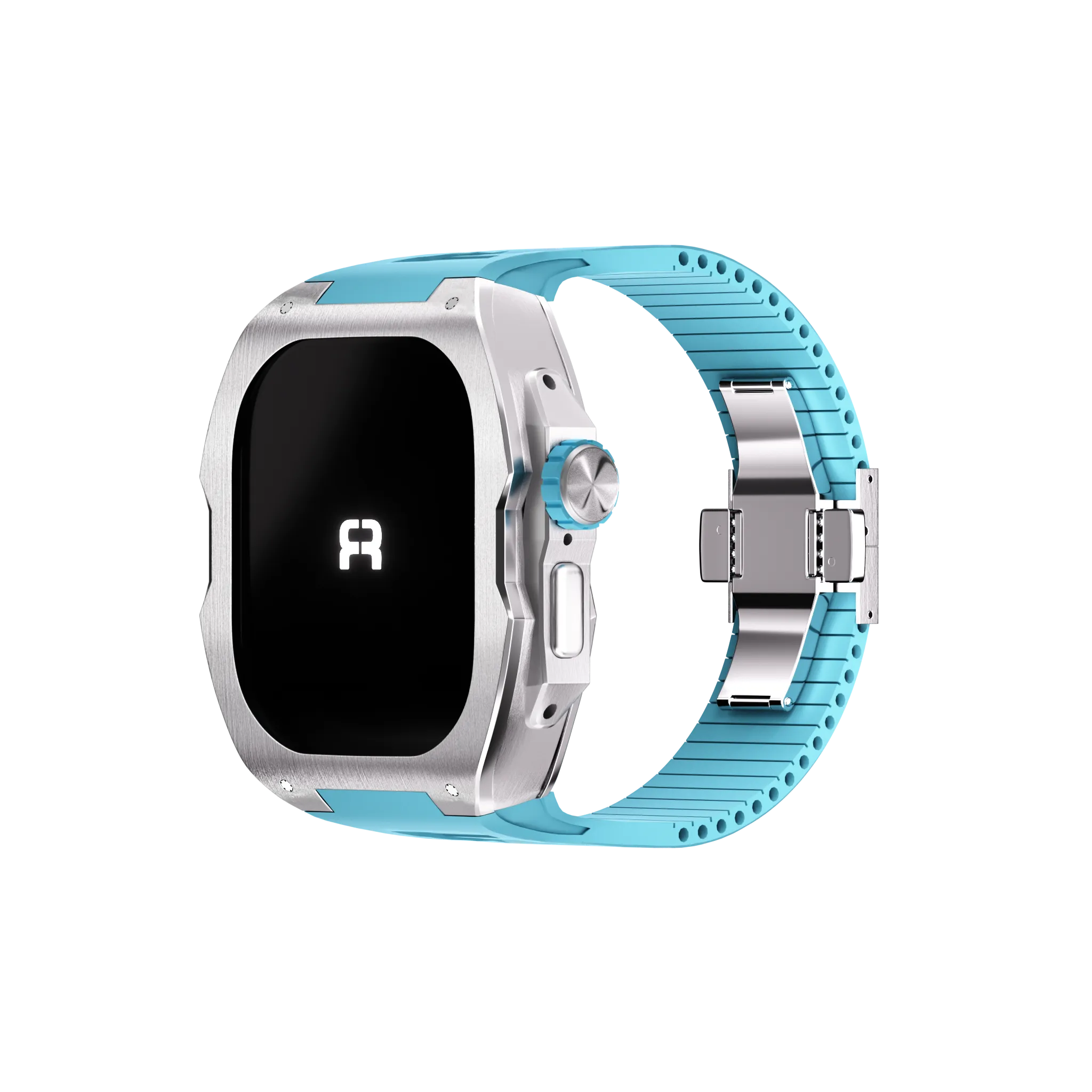 Reqior Boîtier avec bracelet en caoutchouc Apple Watch Ultra (bleu)