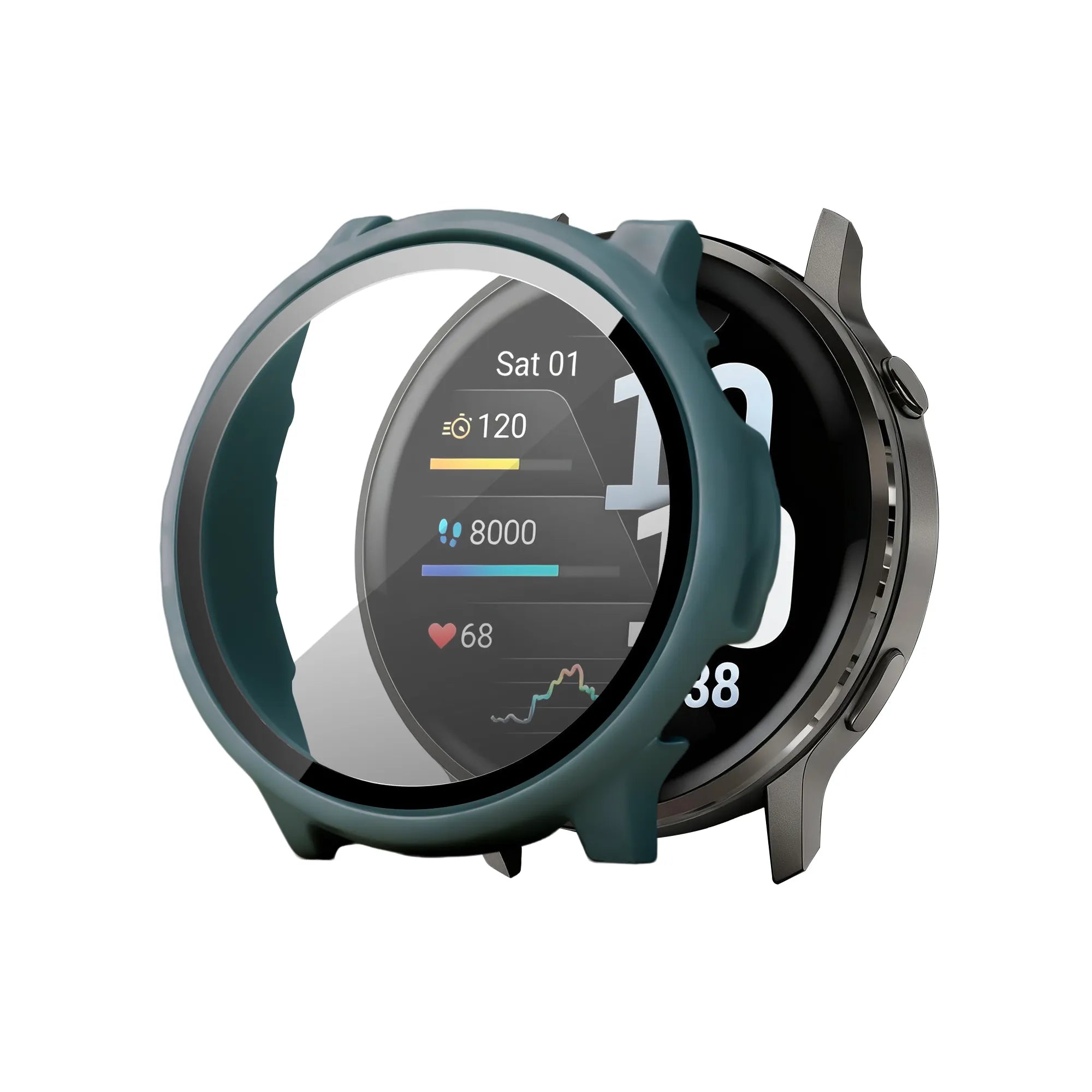 Bandz Protecteur Pc avec verre Garmin Venu 4 - 45mm (verte)