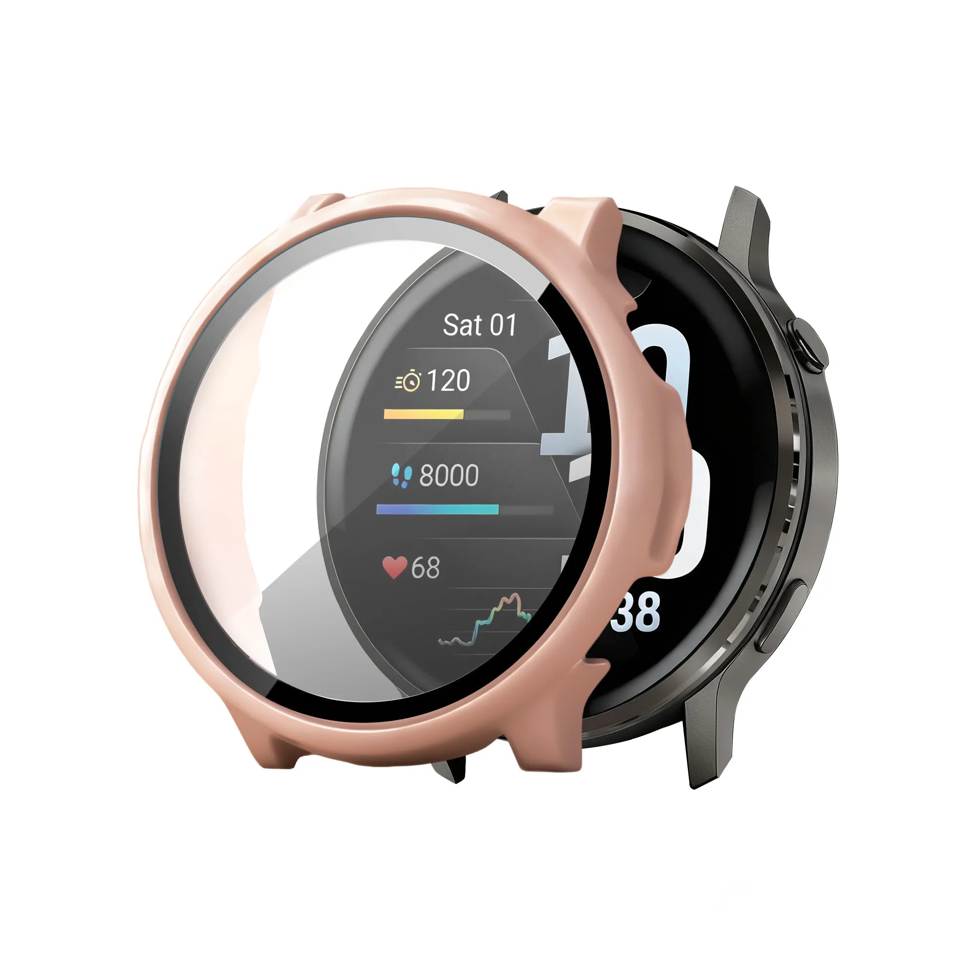 Bandz Protecteur Pc avec verre Garmin Venu 4 - 41mm (rose)