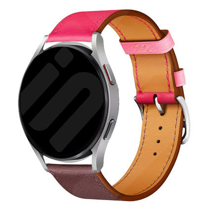 Bracelet cuir Duo Amazfit GTS 4 (rose brillante/marron foncé)