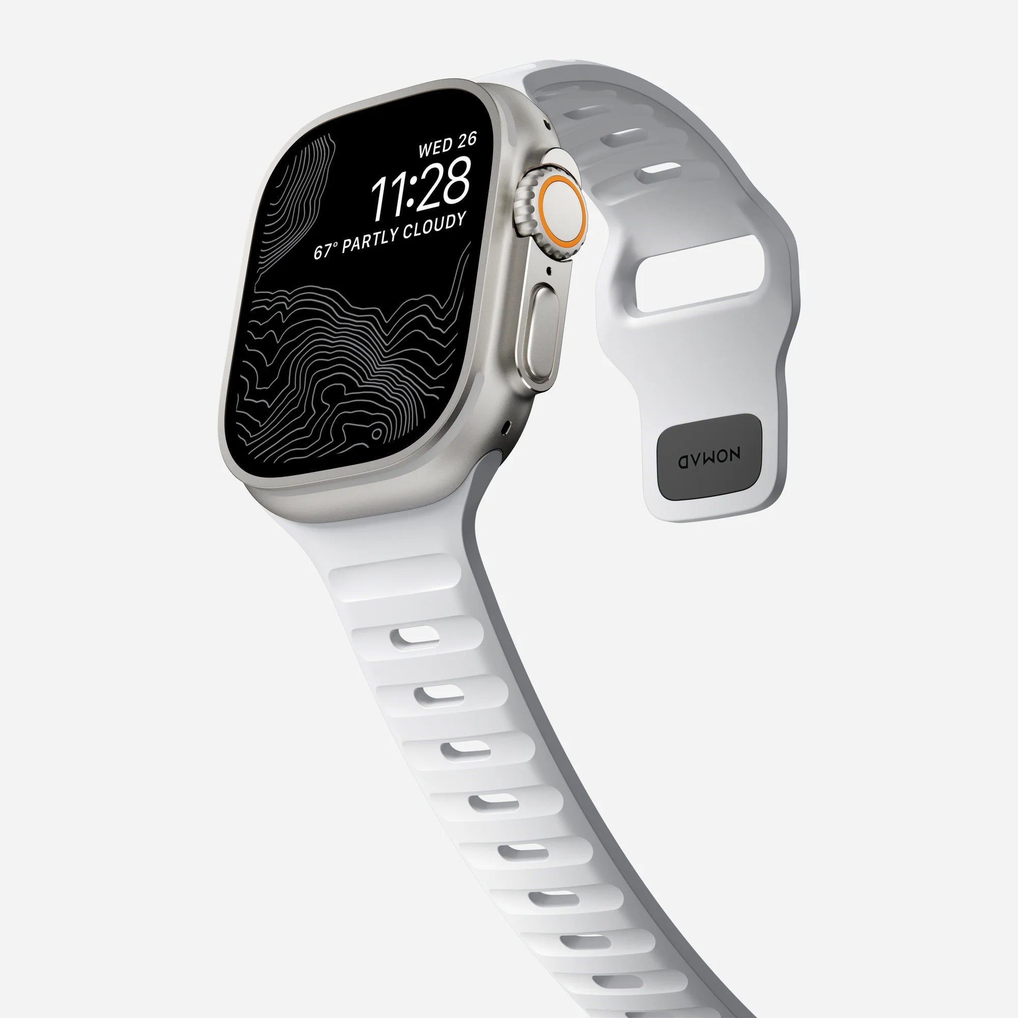 Nomad Bracelet silicone sport Apple Watch (blanc)