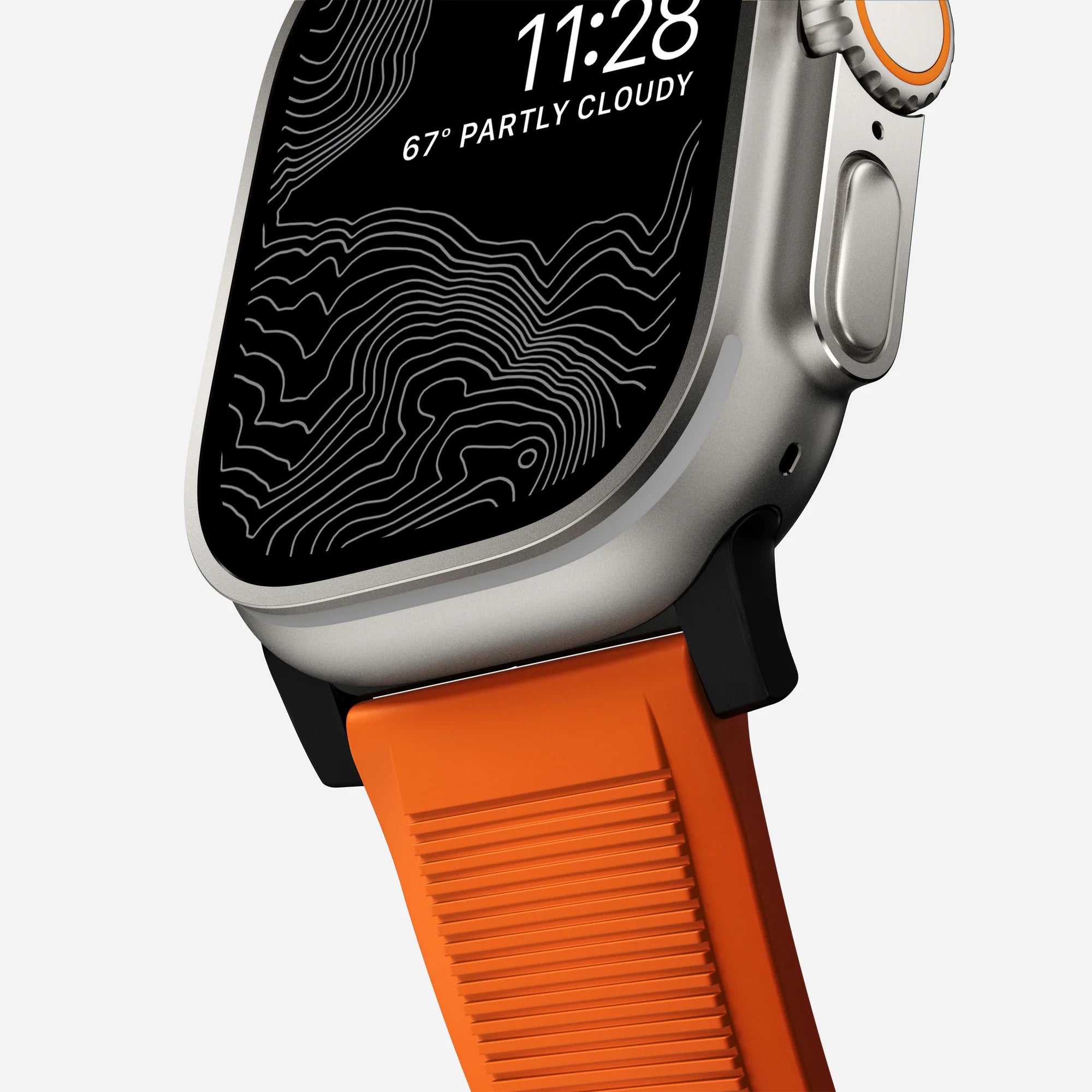 Nomad Bracelet de silicone résistant Apple Watch (noir/ultra orange)
