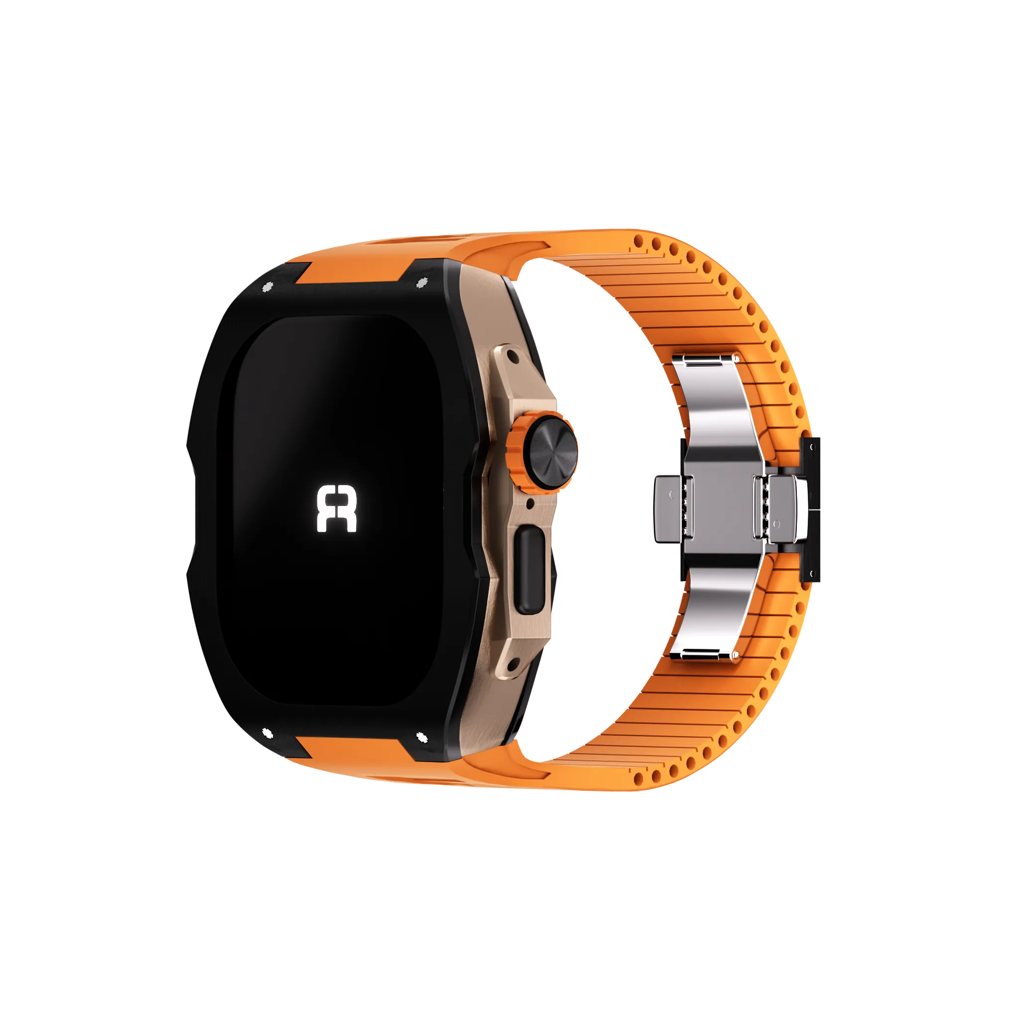 Reqior Boîtier avec bracelet en caoutchouc Apple Watch Ultra (noir/orange)