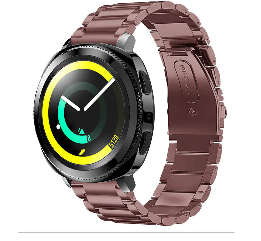 Steel Strap, bronze, on a watch, 3/4 front view