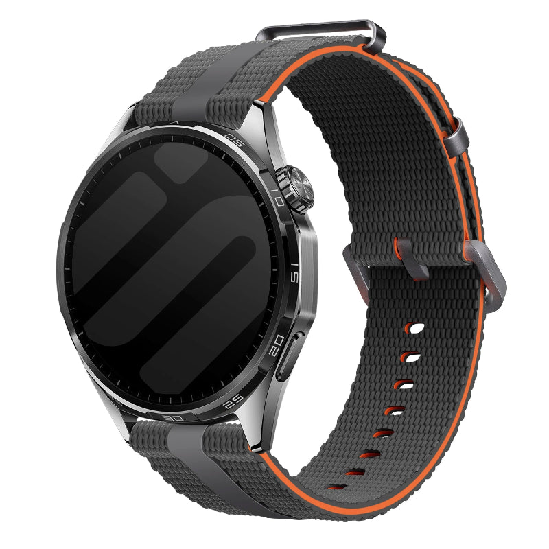 Bracelet active silicone Huawei Watch GT 7 - 46mm (gris foncé/orange)